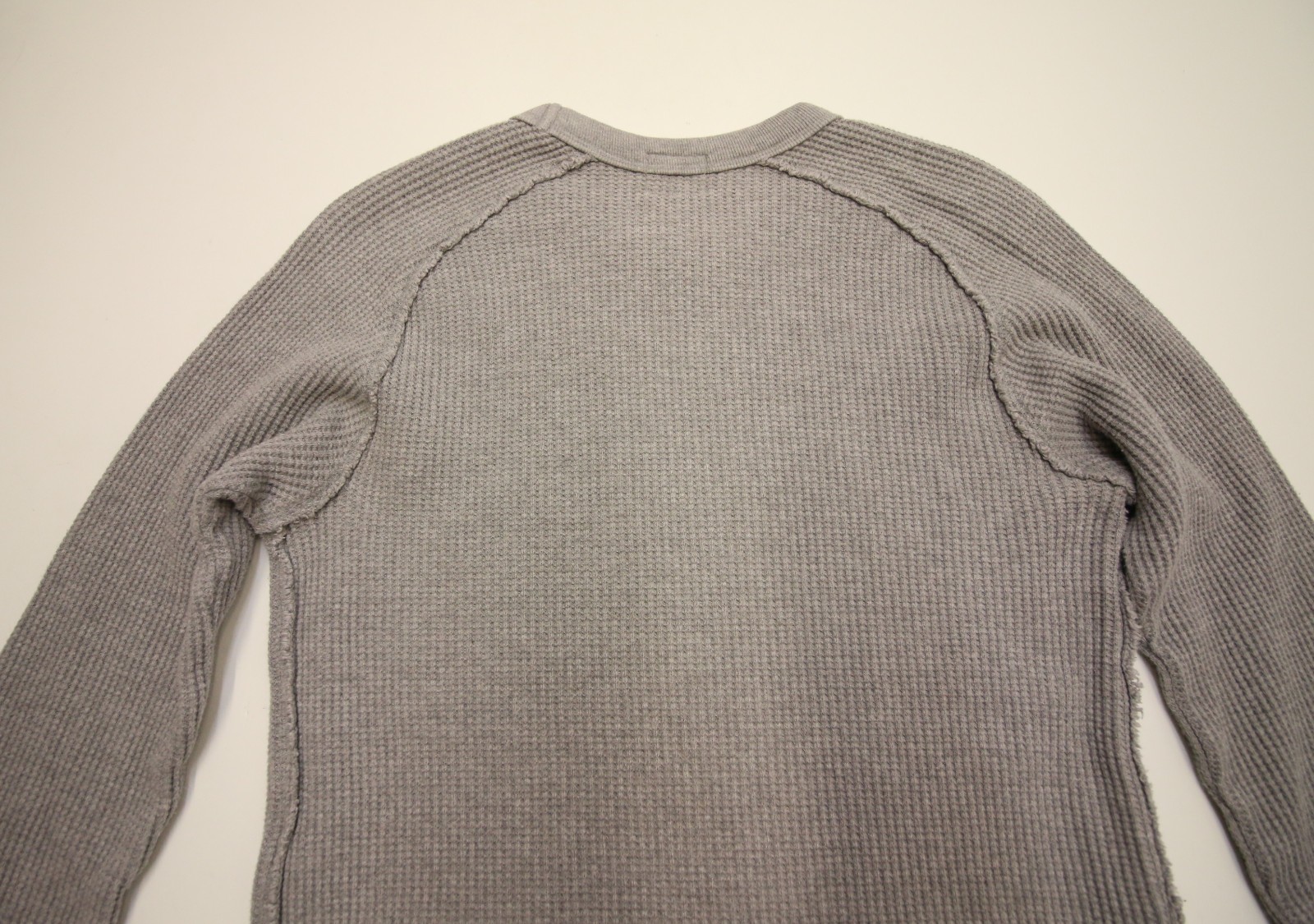 Needles Japan Raglan Thermal Waffle Knit Long Sleeve Small 34&Prime; Chest Grey