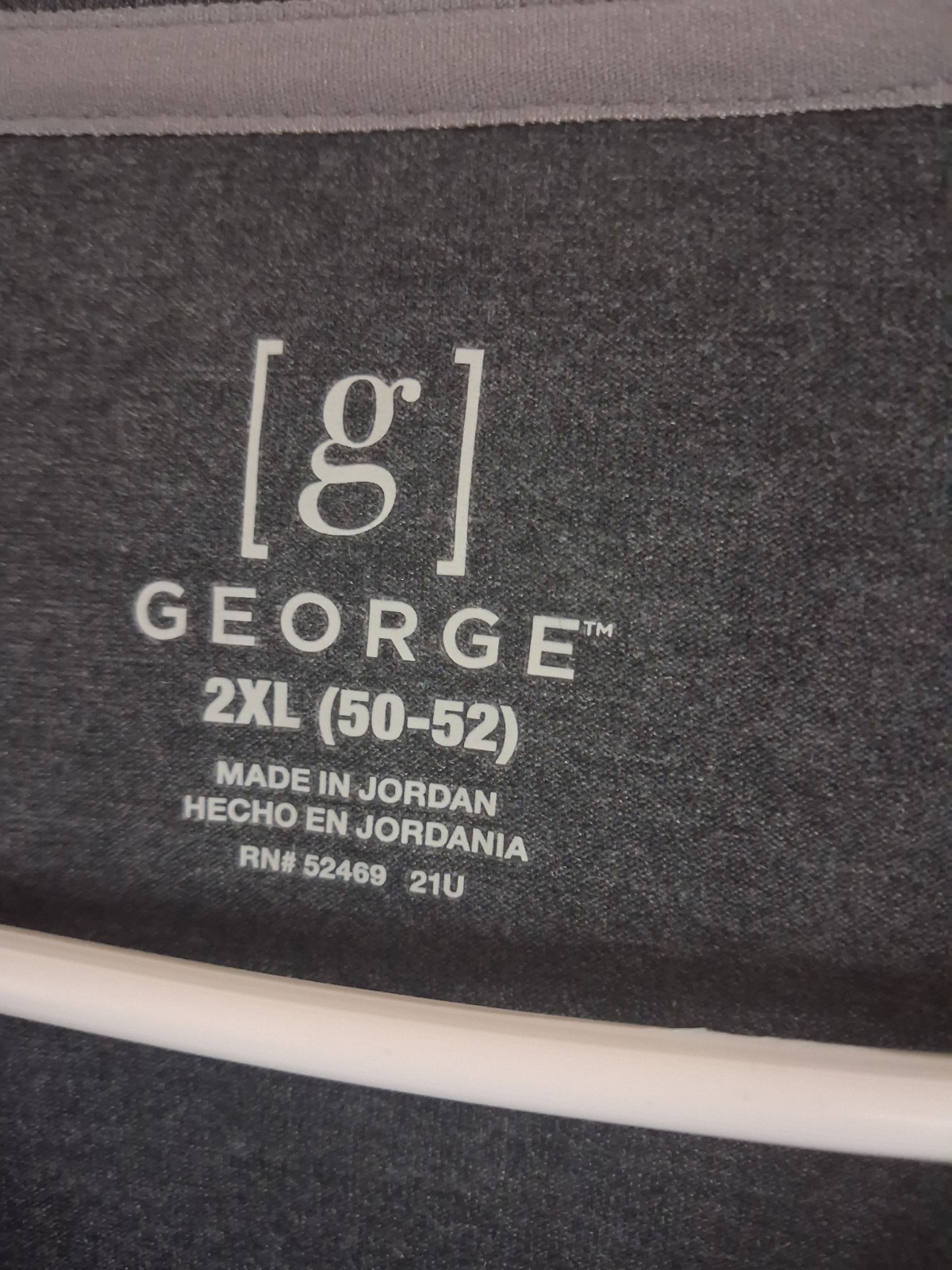 Men&rsquo;s Shirts, (New w/tags), George, Gray Pullover /Short Sleeve Tee, 2XL