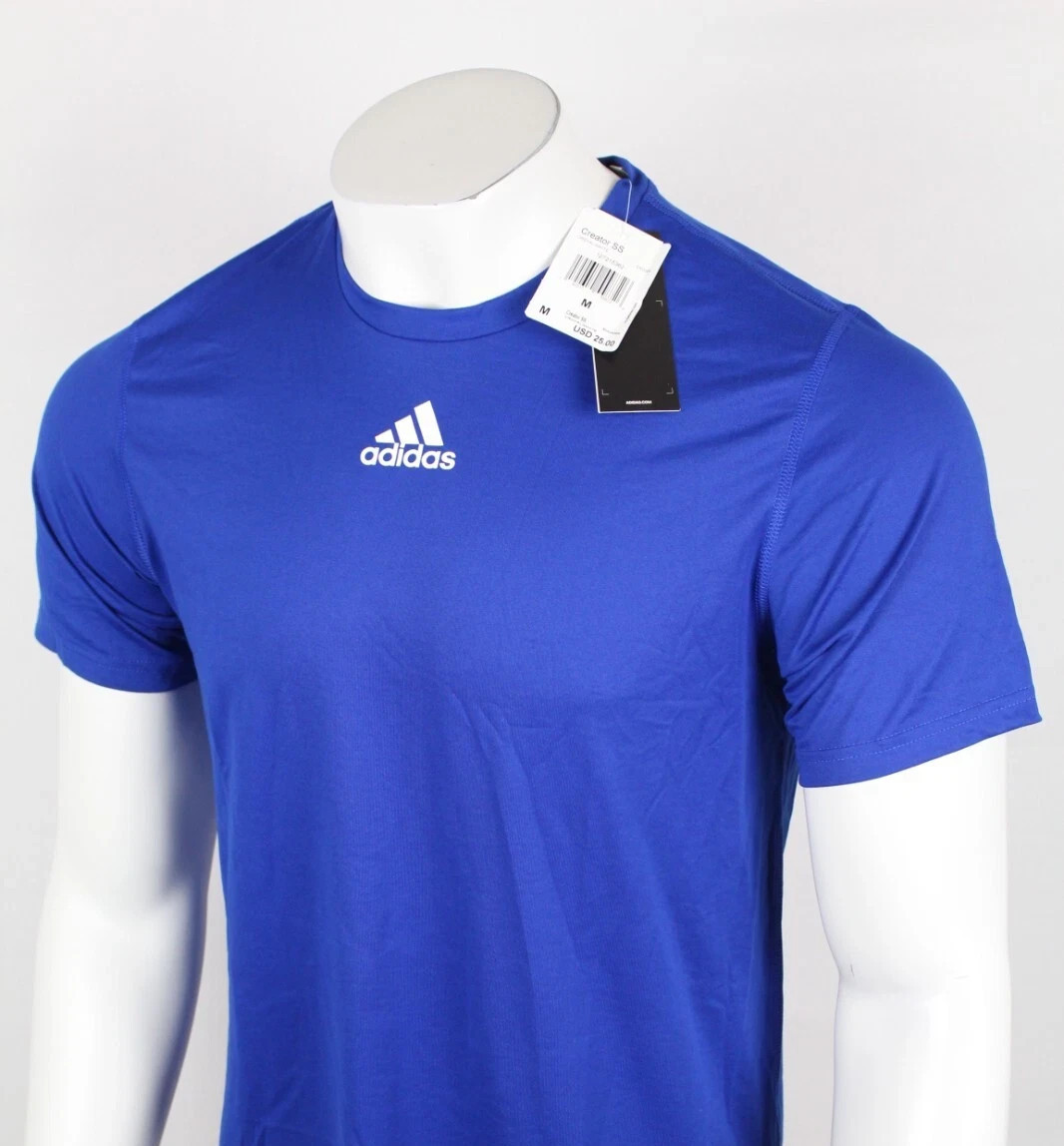 Adidas Men&rsquo;s Creator Short Sleeve T Shirt Crew M Medium Royal Blue White EK0088