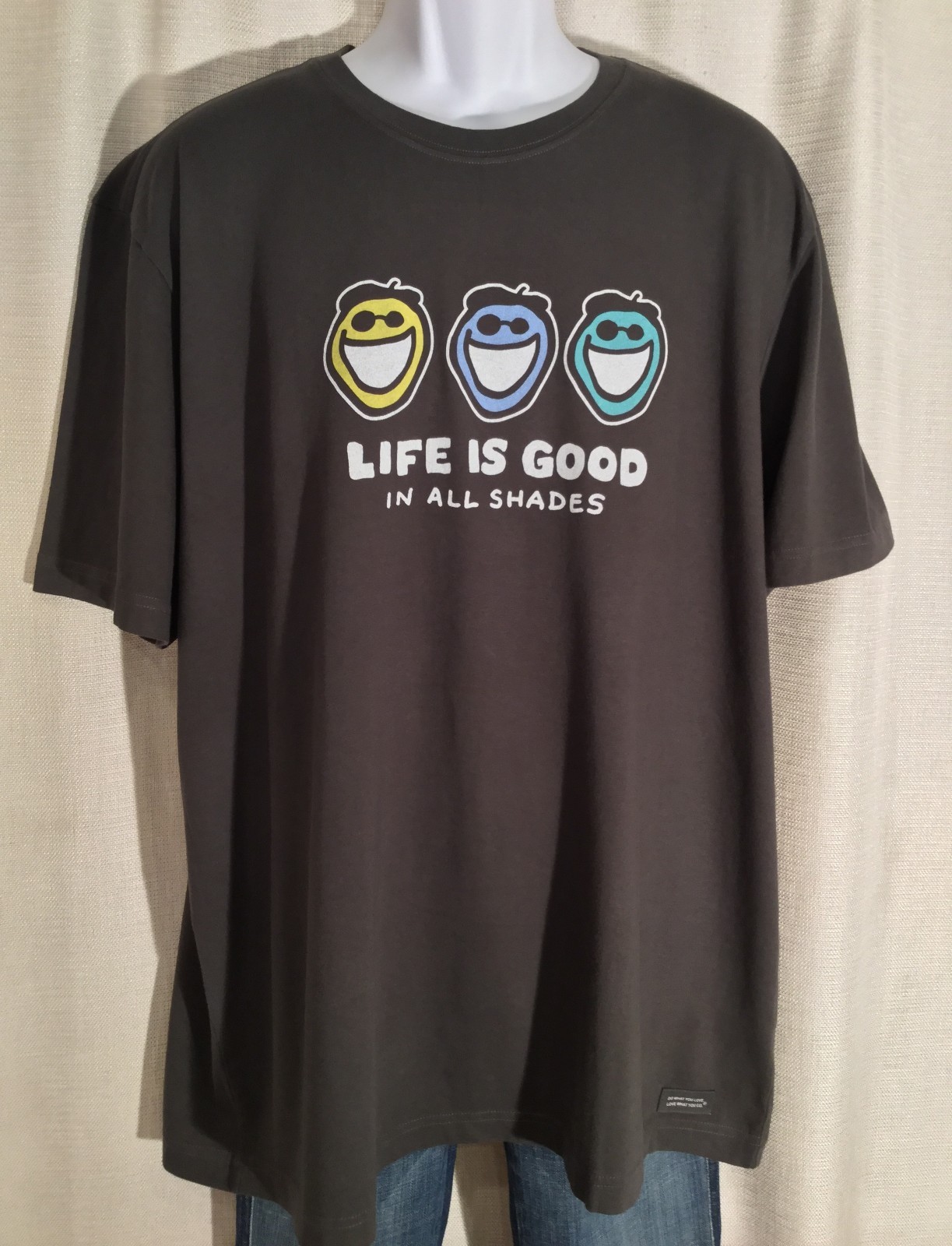 LIFE IS GOOD Mens Size XXXL 3XL Night Black *JAKE IN ALL SHADES* T-Shirt TEE NWT
