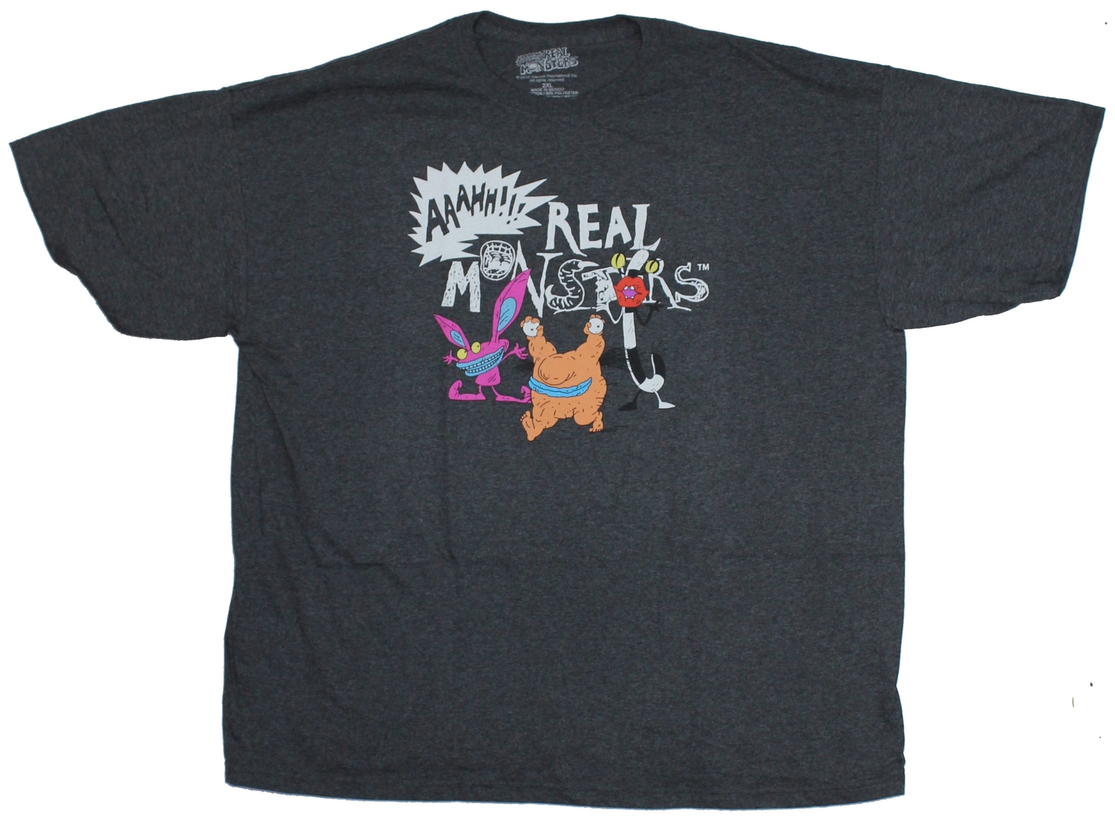Aaahh!! Real Monsters Adult New T-Shirt – Real Monsters Characters Under Logo