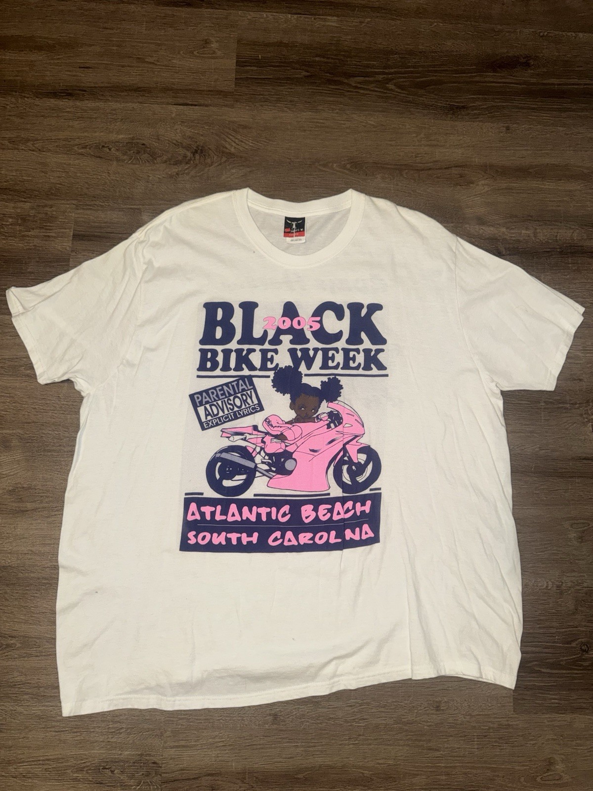 Vintage Y2K 2005 Black Bike Week Freeknik Hip Hop Rap Tee Size XL/2XL Biker Rare