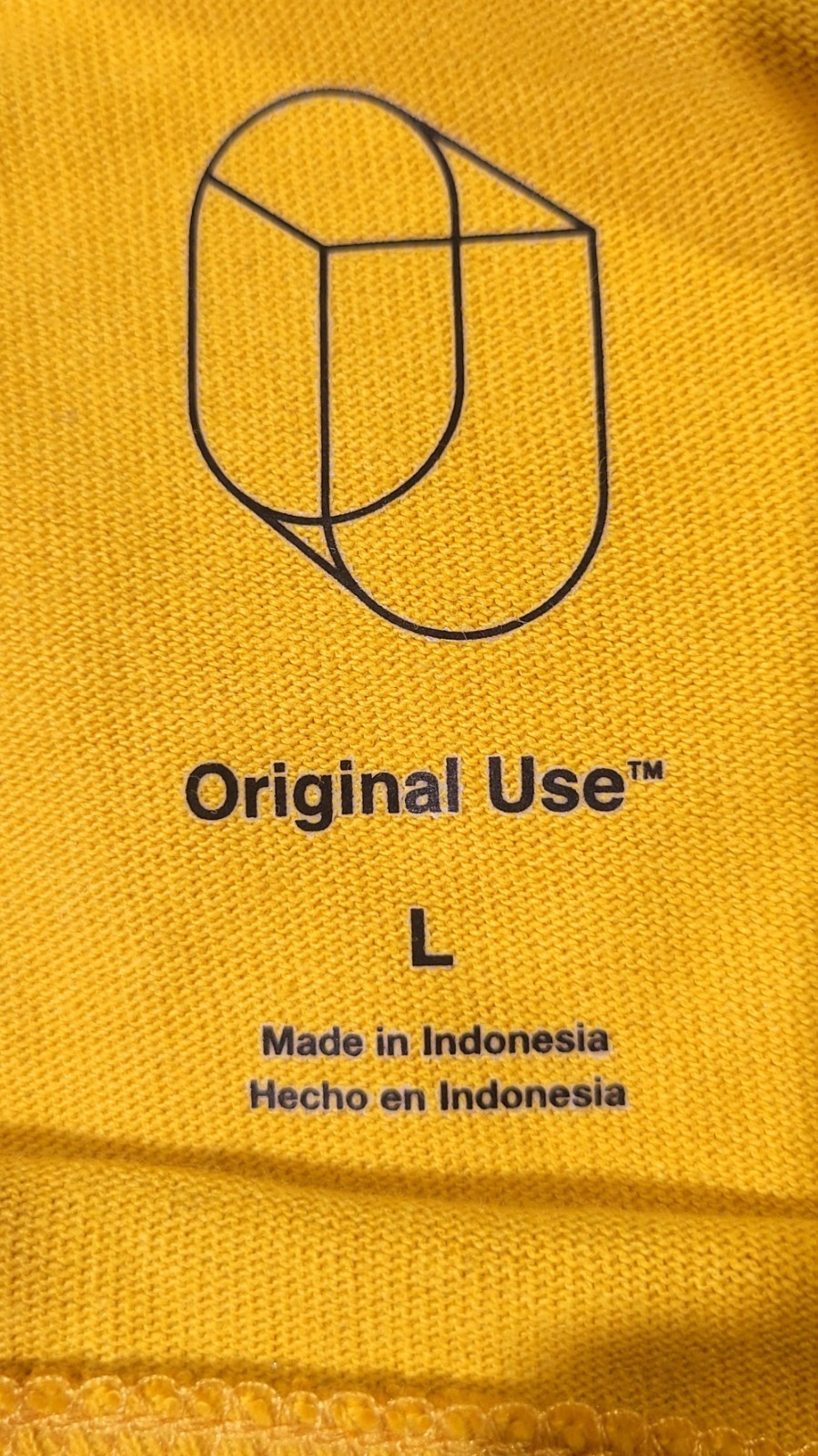 Original Use Mens Yellow Zesty Logo Crew Neck Long-Sleeve T-Shirt L NWT