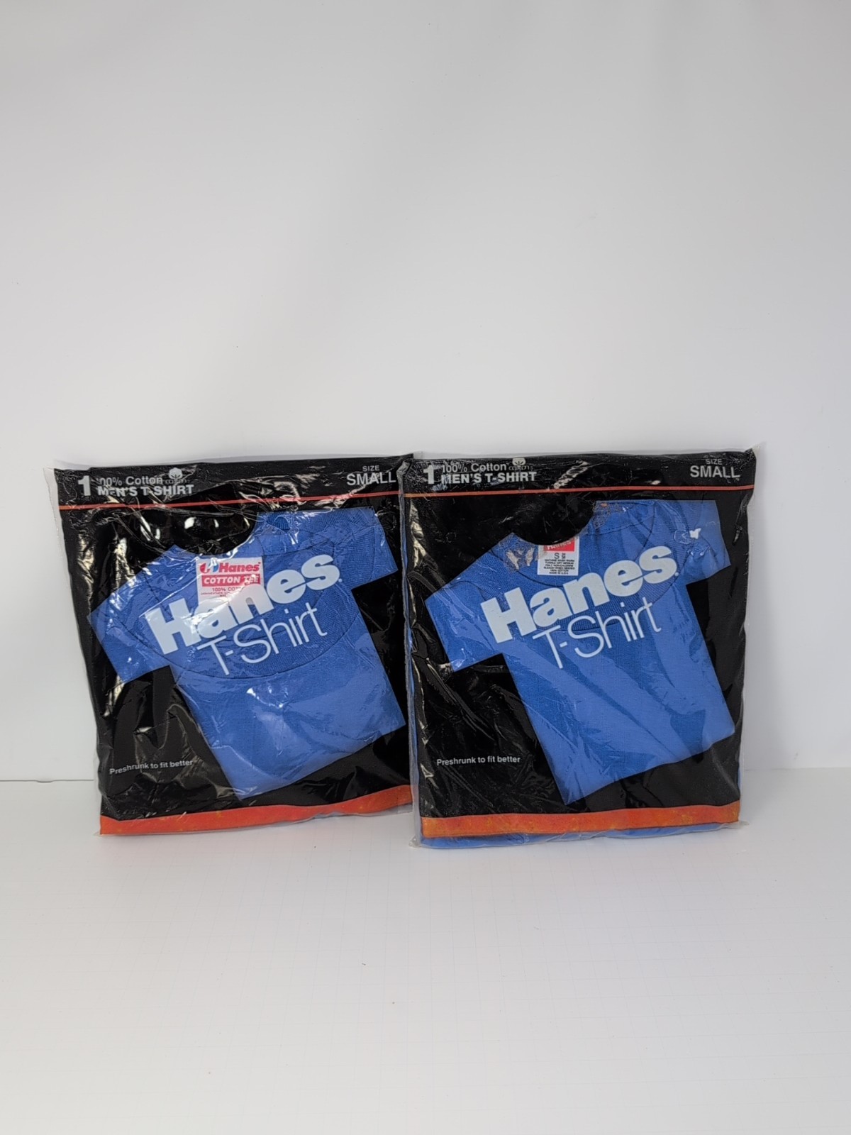 2 Packs Of NOS vintage 1989 Hanes Small T-shirts Preshrunk Made In The USA NEW