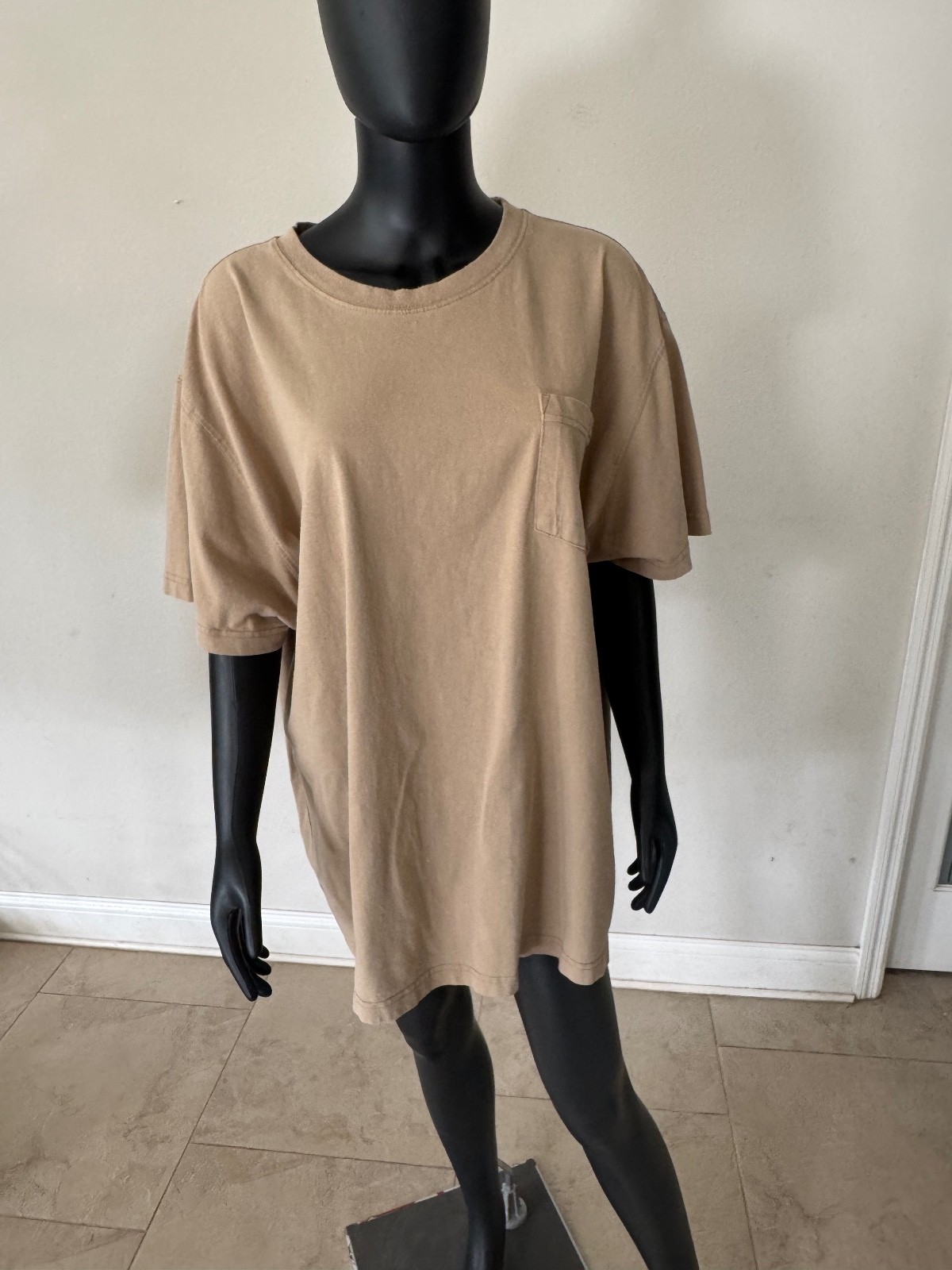 Dickies Mens 3XL Tan Pocket T Shirt Heavyweight Cotton Workwear Tee