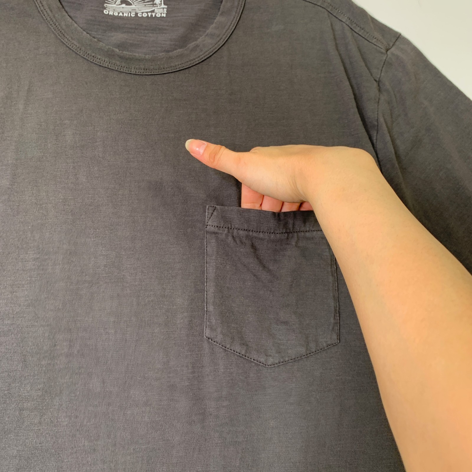 Faherty T Shirt Men XL Grizzly Sunwashed Organic Cotton Slub Short Sleeve Pocket
