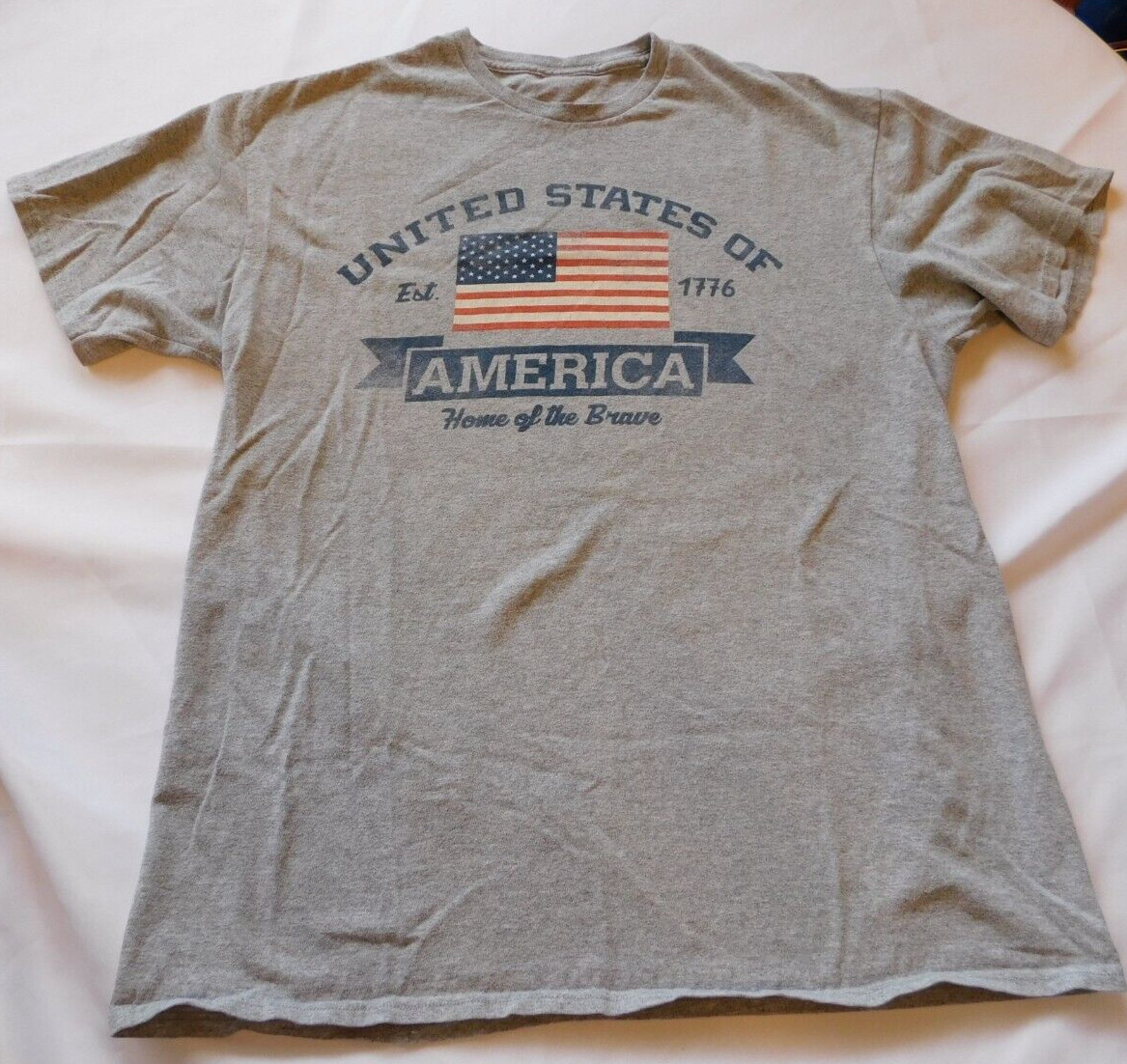 Unbranded Men&rsquo;s Short Sleeve T Shirt Size See Measurements USA Grey Heather