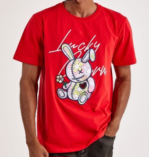 BKYS Lucky Charm Flower Pattern Men&rsquo;s Red T-Shirts New