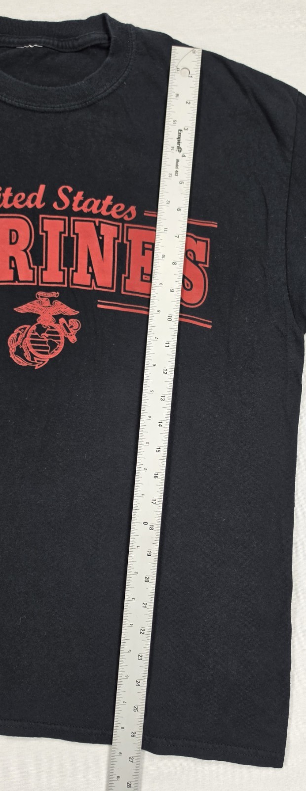 US Marines T Shirt Black Red Eagle Globe Anchor Military Graphic Tee Large