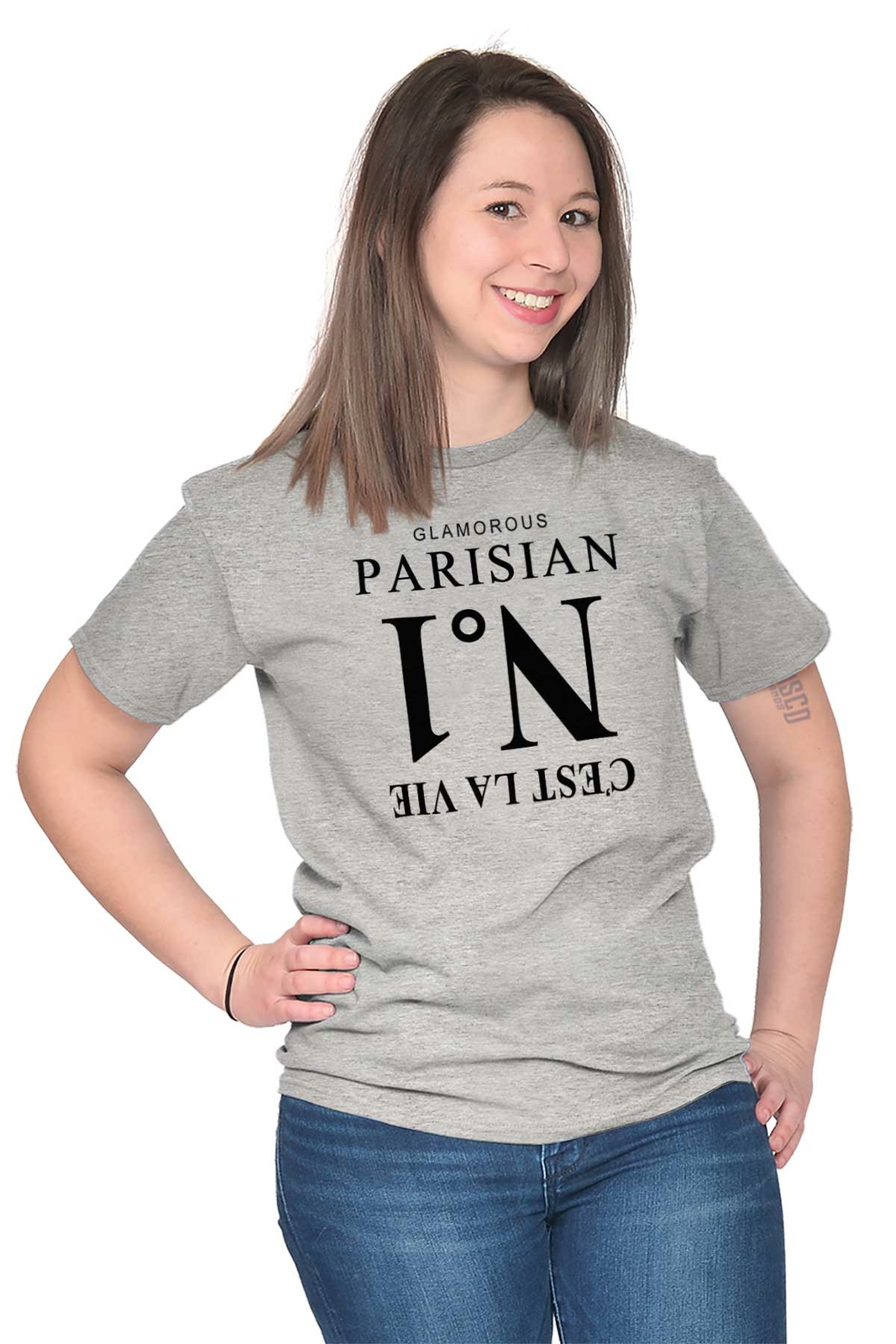 Glamorous Paris Number 1 Designer French Gift Womens Short Sleeve Crewneck Tee