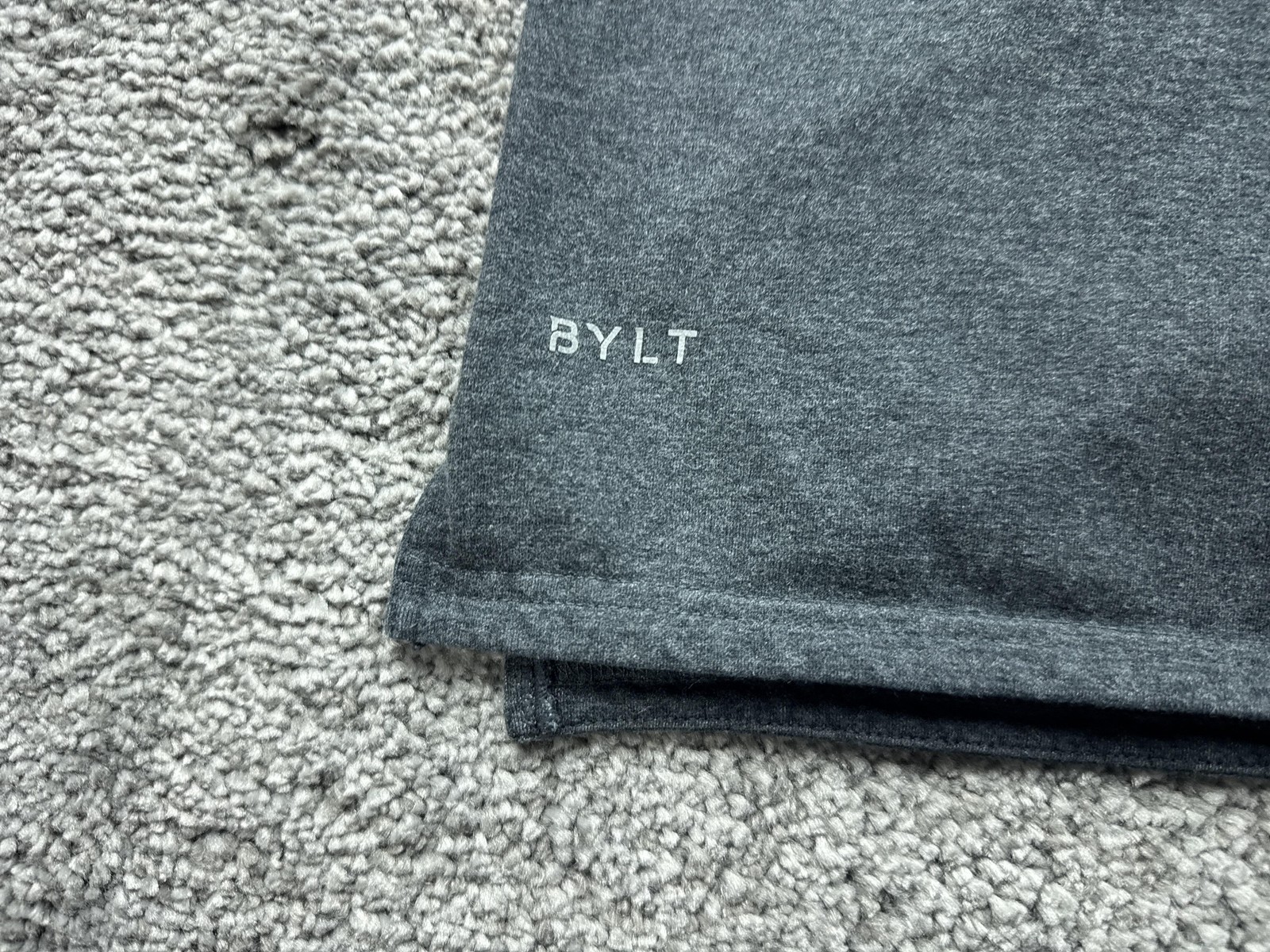 BYLT Shirt Mens Large Gray Drop-Cut Curved Hem Tagless Soft Jersey Tee Casual
