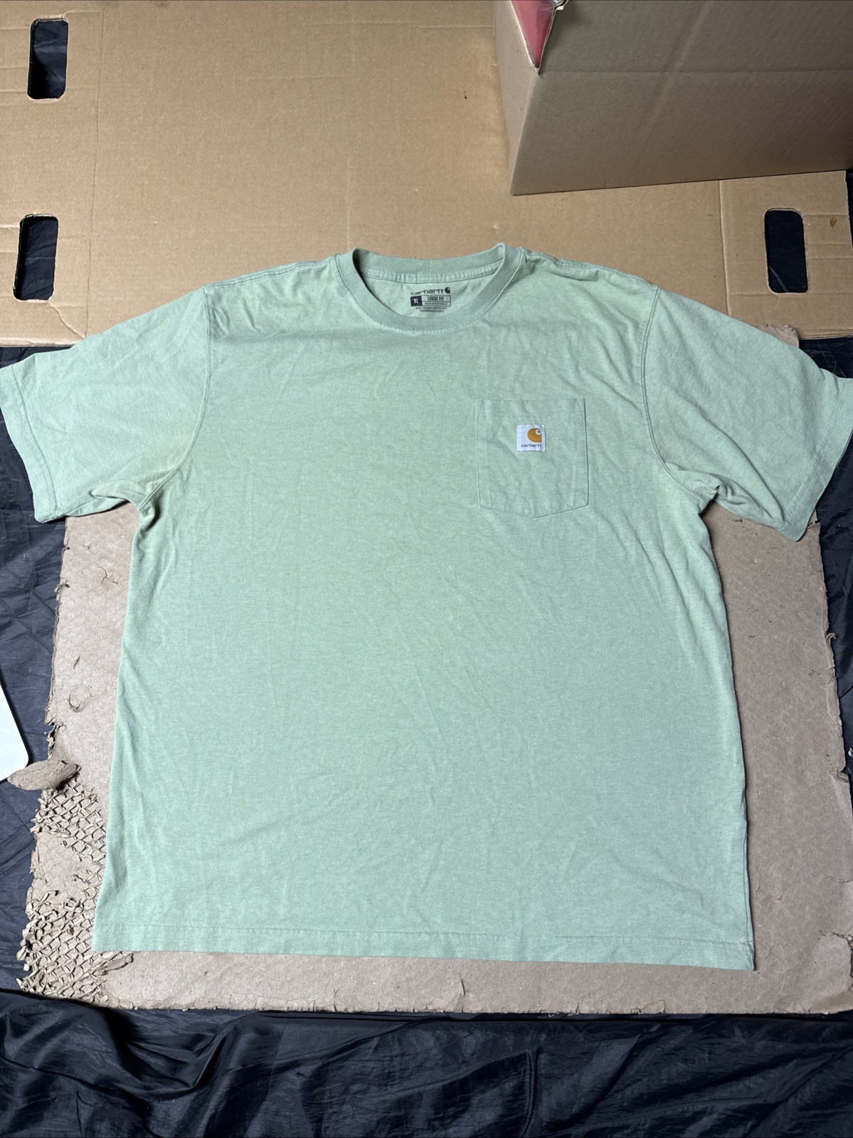 Carhartt Shirt Mens XL Loose Fit Heavyweight Pocket Graphic Crew Neck
