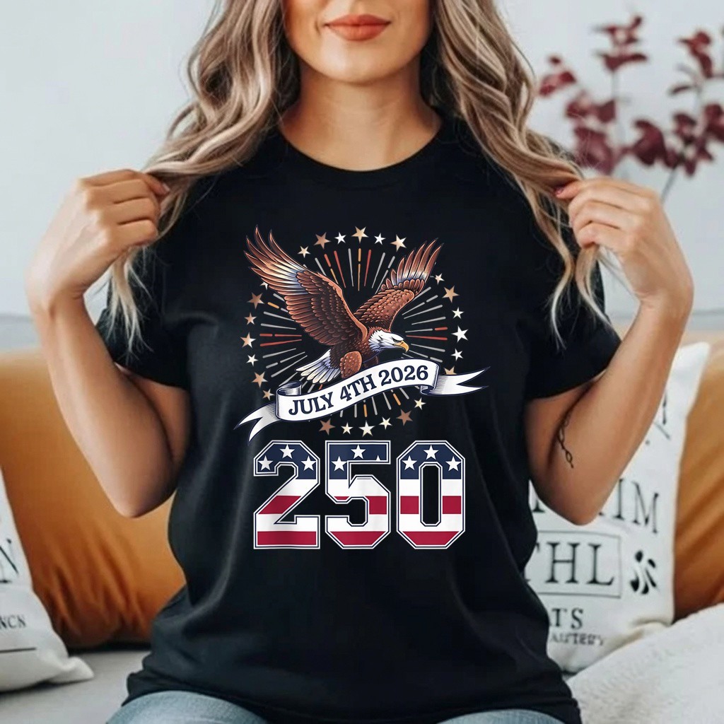 July 4th 2026 America 250 Eagle Patriotic T-Shirt Unisex