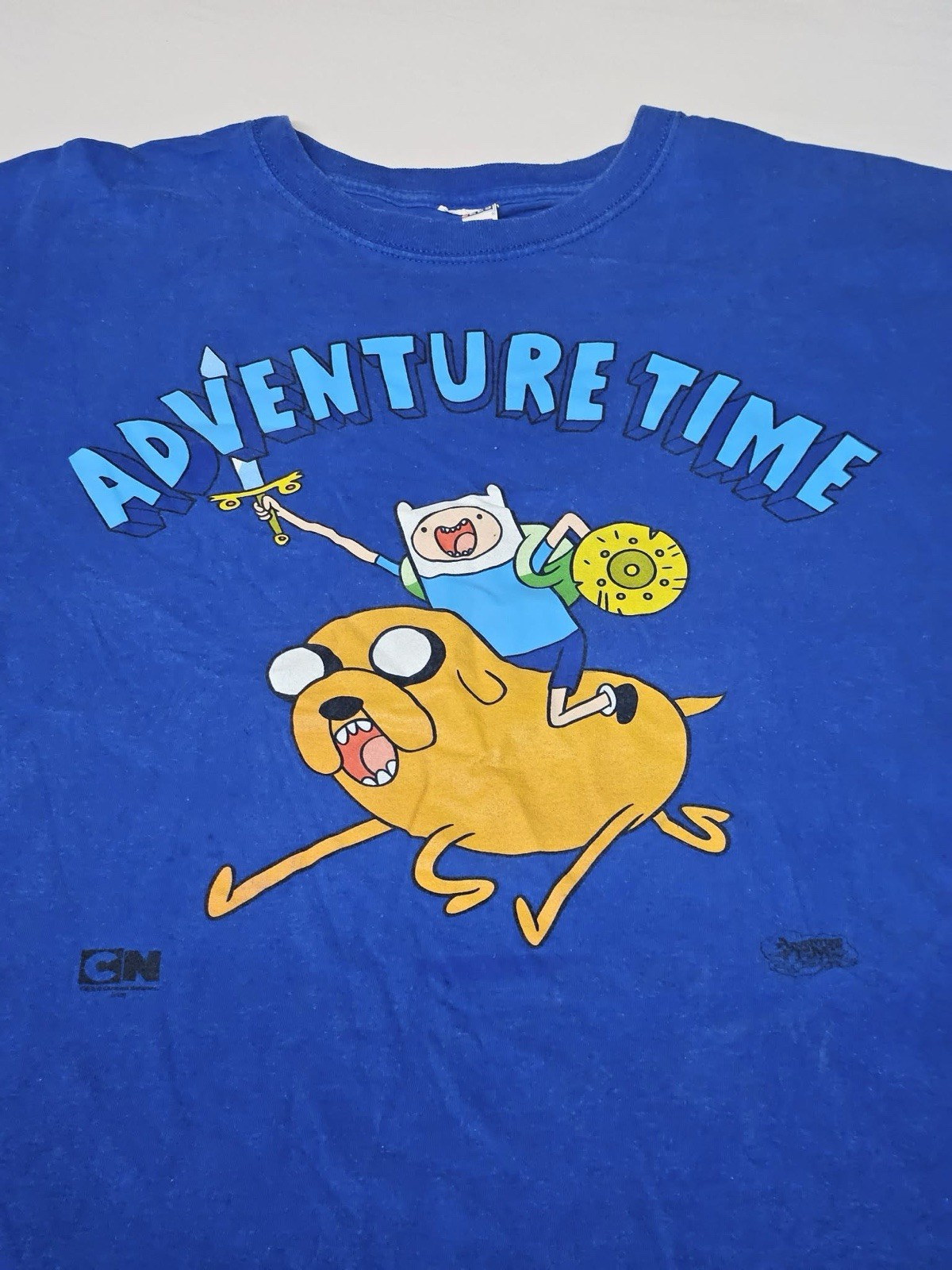 Adventure Time Cartoon Network T-Shirt Blue Youth XL Finn Jake 2010
