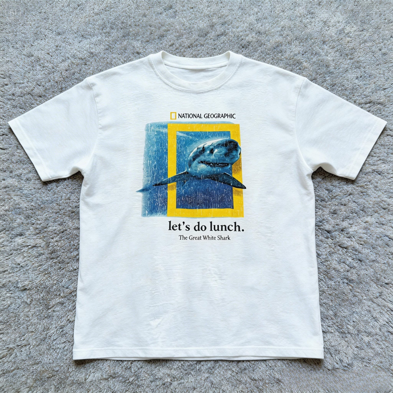 National Geographic Let&rsquo;s Do Lunch Great White Shark Graphic T-Shirt S-5XL