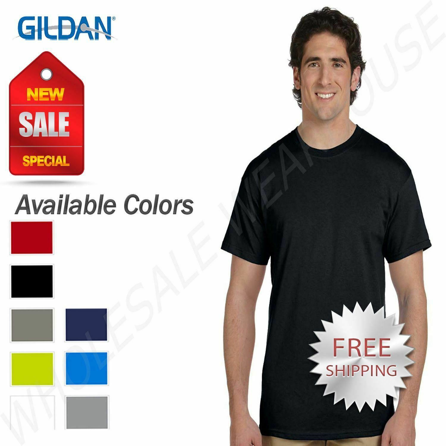 Gildan Men&rsquo;s New TALL TEE 100% Cotton Short Sleeve T-Shirt XLT 2XLT 3XLT G200T