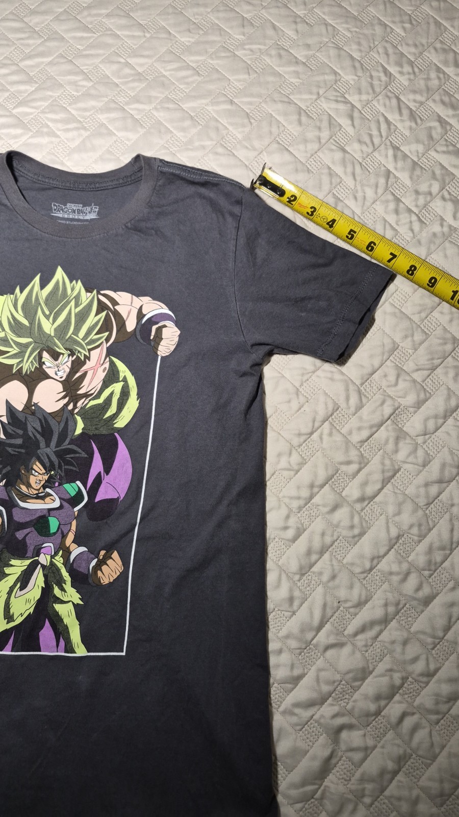 Dragon Ball Super Broly Graphic Print Crew Neck Tee Gray Mens S Cotton Regular