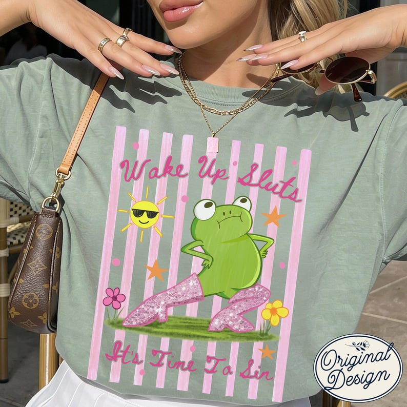 Wake Up Sluts It&rsquo;s Time To Sin Frog Shirt Funny Girls Trip Party Graphic Tee