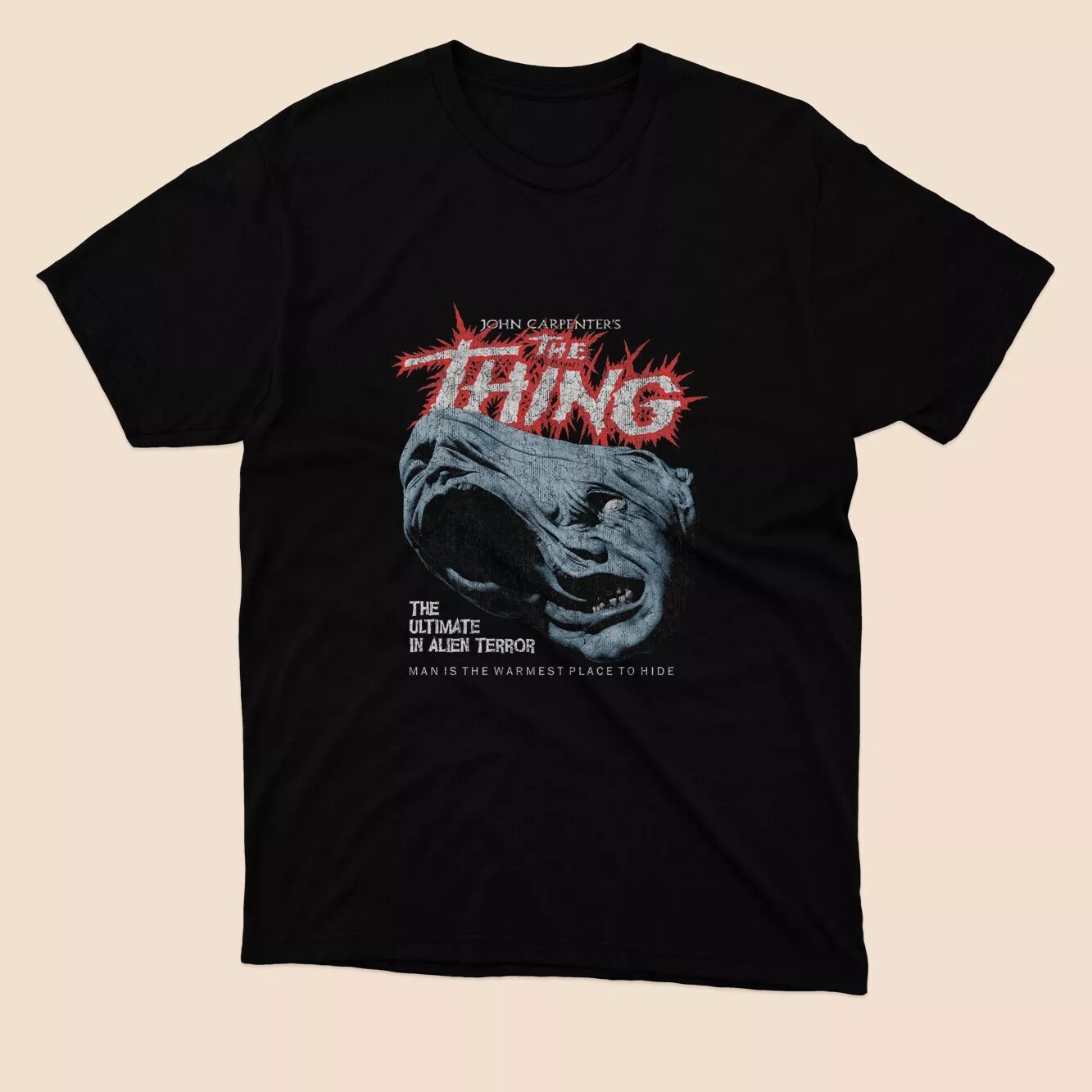 The Thing Distressed John Carpenter Black T-shirt