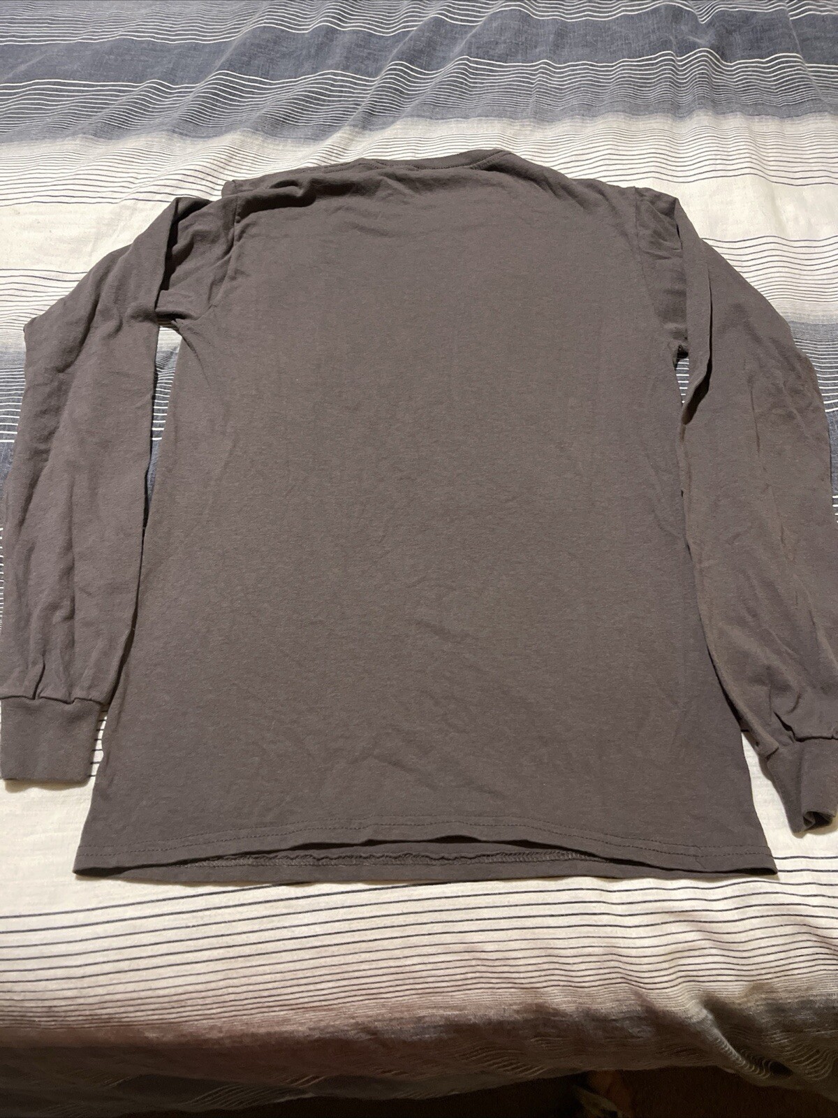 New York Brown Long Sleeve Cottton Blend Delta Pro-Weight T-Shirt Small (325)