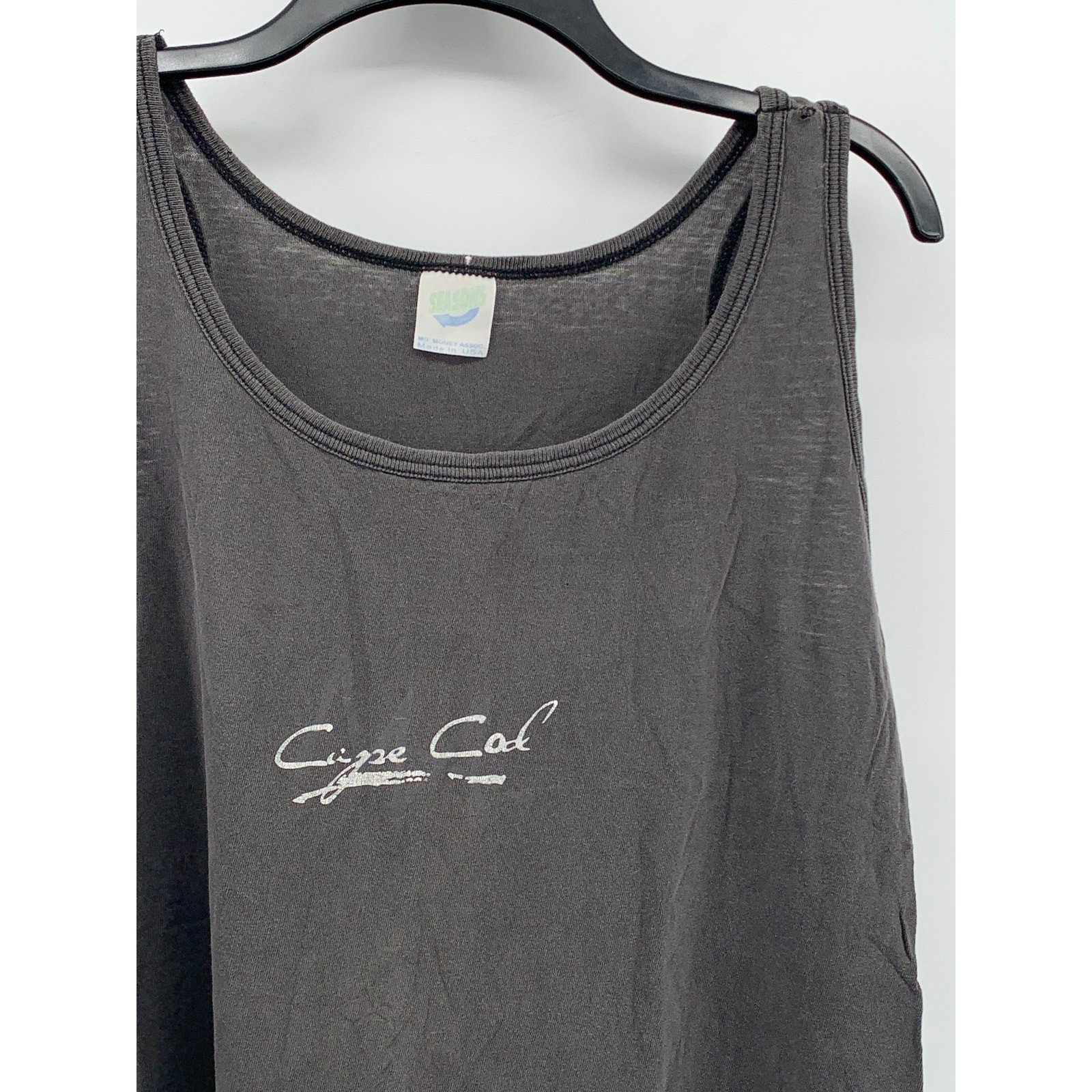SEASONS Men&rsquo;s Gray Distressed Cape Cod Logo Scoop-Neck Pullover Tank SZ M