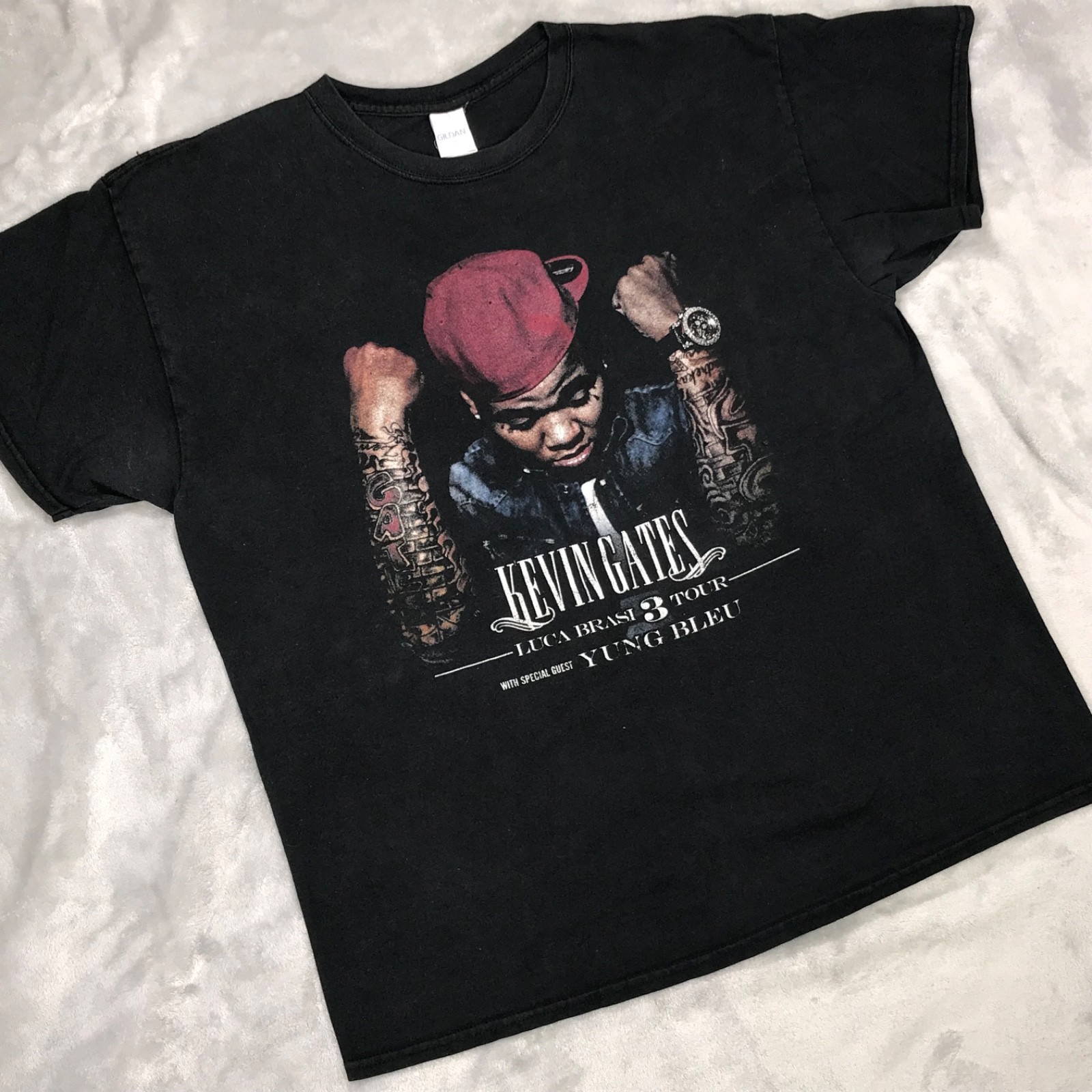 Kevin Gates Yung Bleu 2018 Luca Brasi 3 Tour Mens (XL) Black Concert T-Shirt