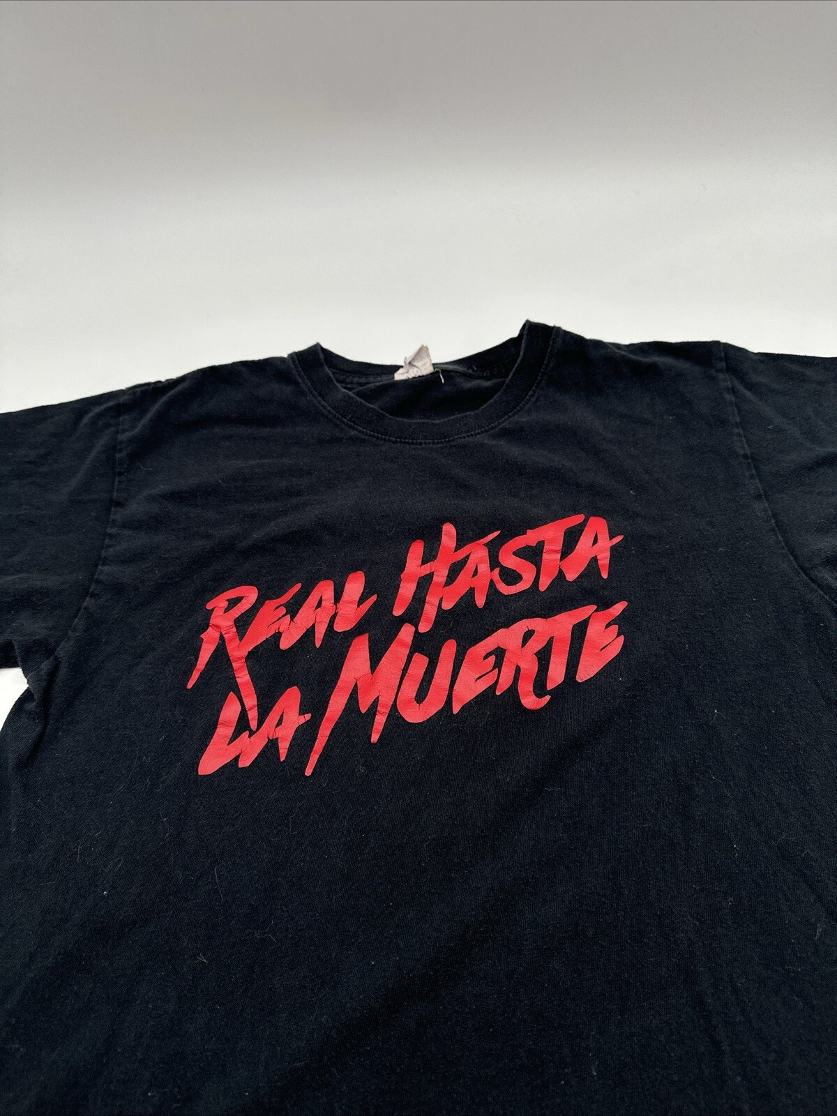 Yazbek Anuel Real Hasta La Muerte T-Shirt Men Medium Spell Out..#22918