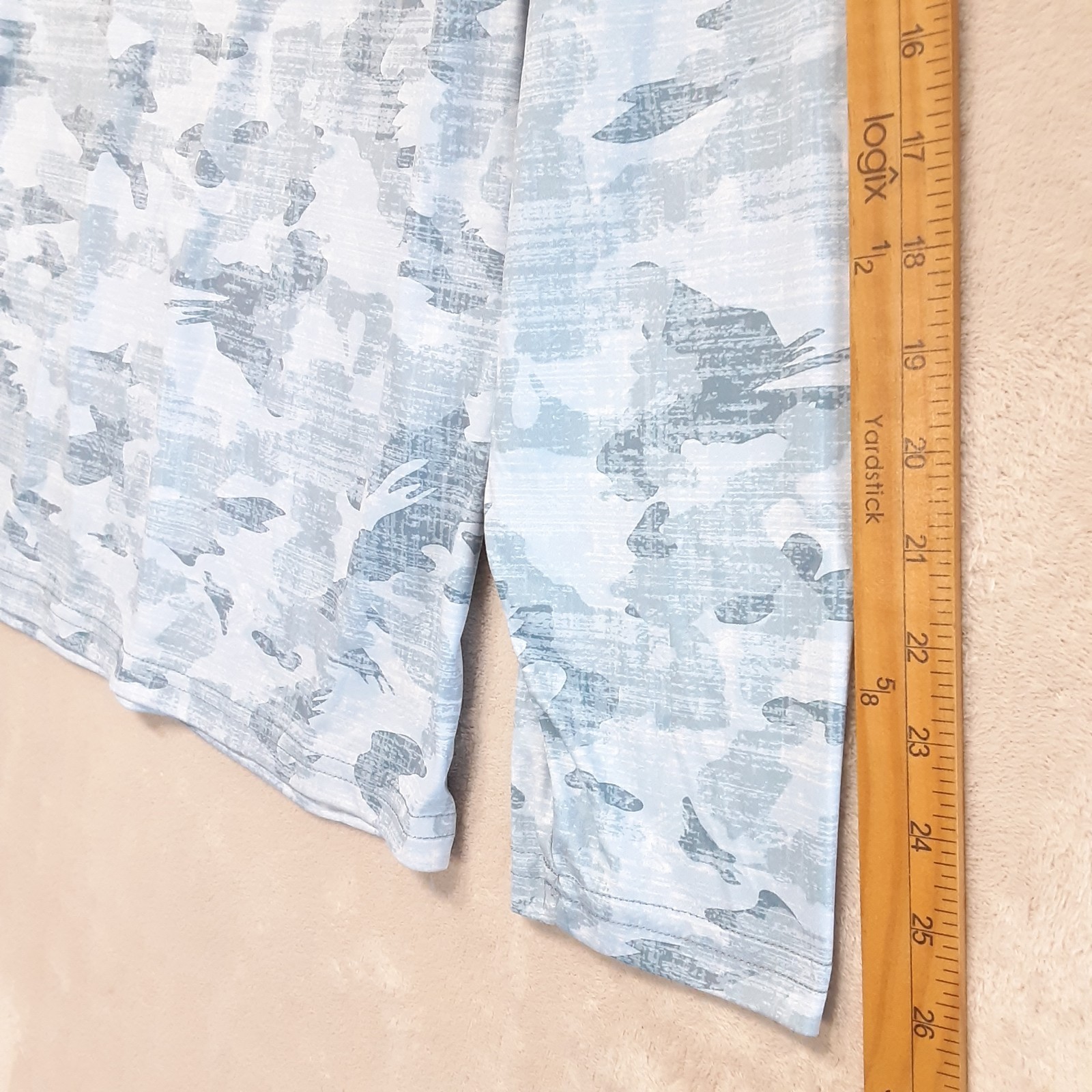 The American Outdoorsman Mens Latitude Sun Tee XL Blue Water Camo Performance