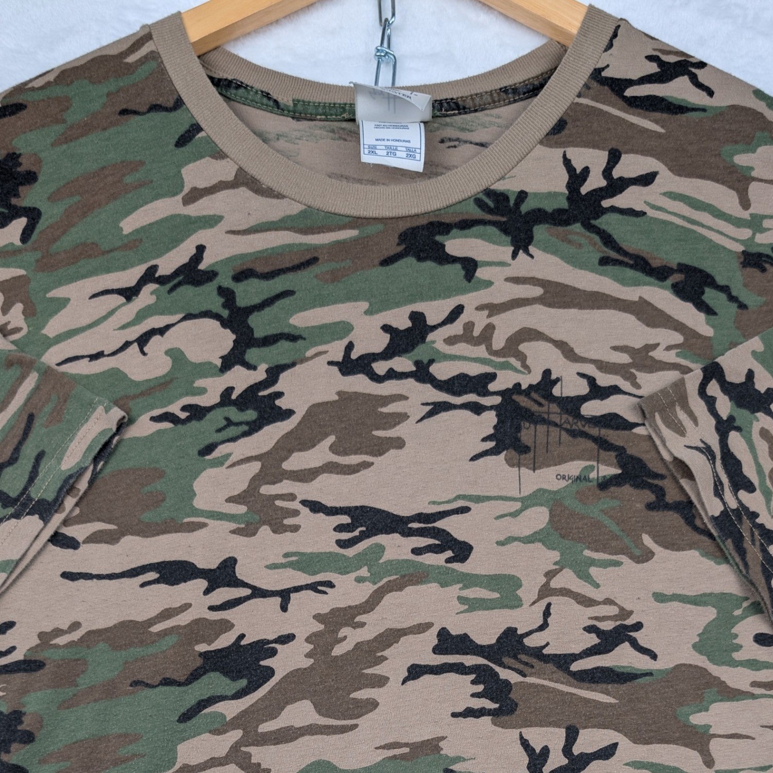 VTG Guy Harvey T-Shirt Men&rsquo;s 2XL Green Woodland Camo Redfish Graphic Fishing Y2K