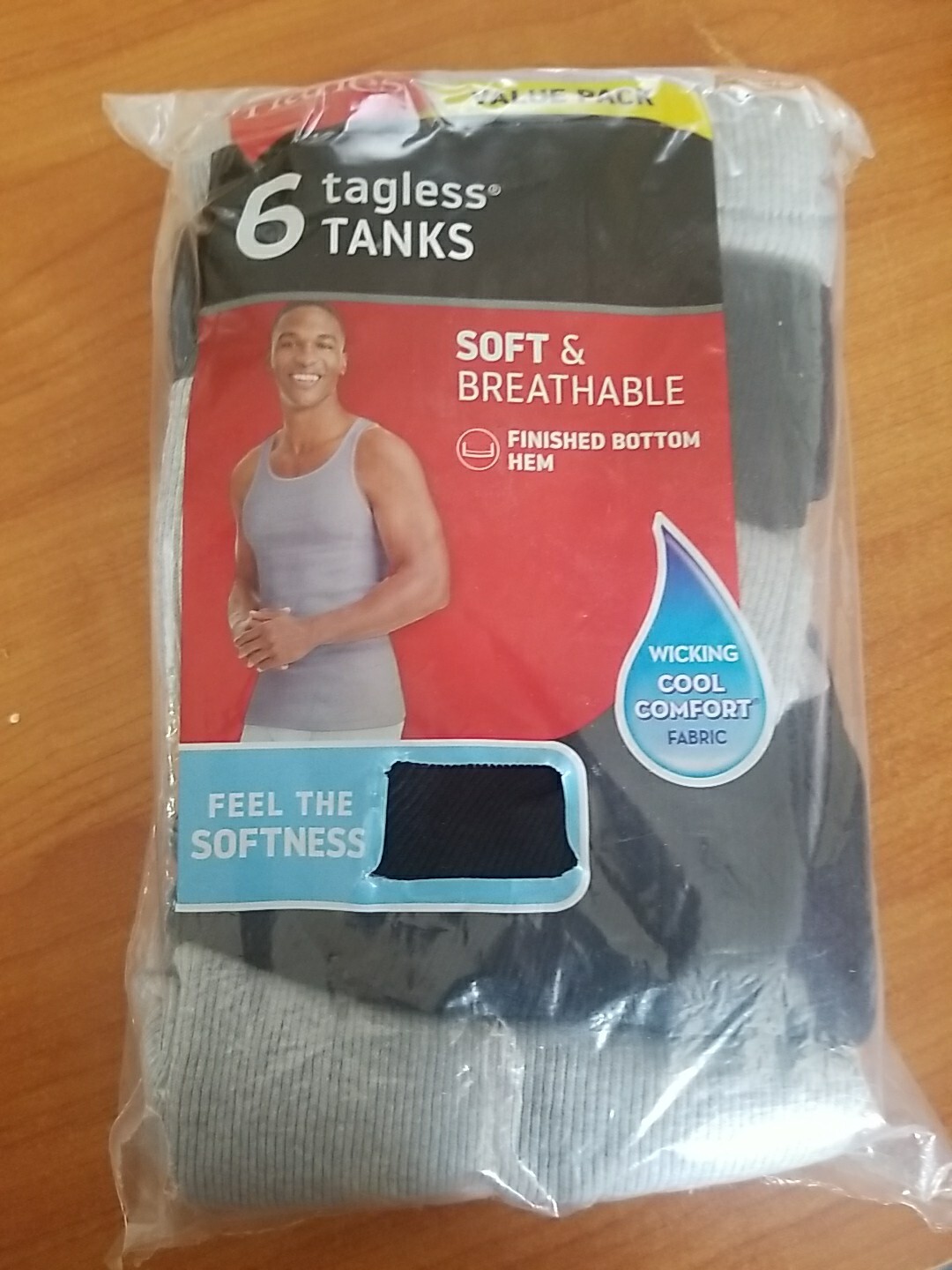 Hanes Tanks BLACK and GRAY Cool Comfort finished hem Wicks Moisture Medium