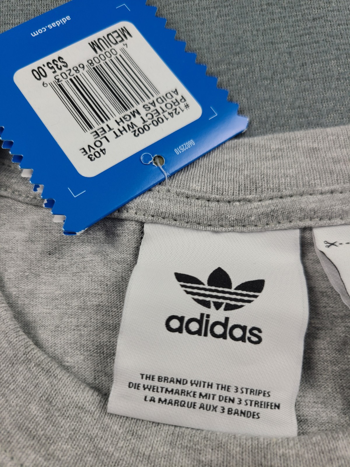 adidas Originals « Protect What You Love » Graphic Gray T-Shirt Mens Size Medium