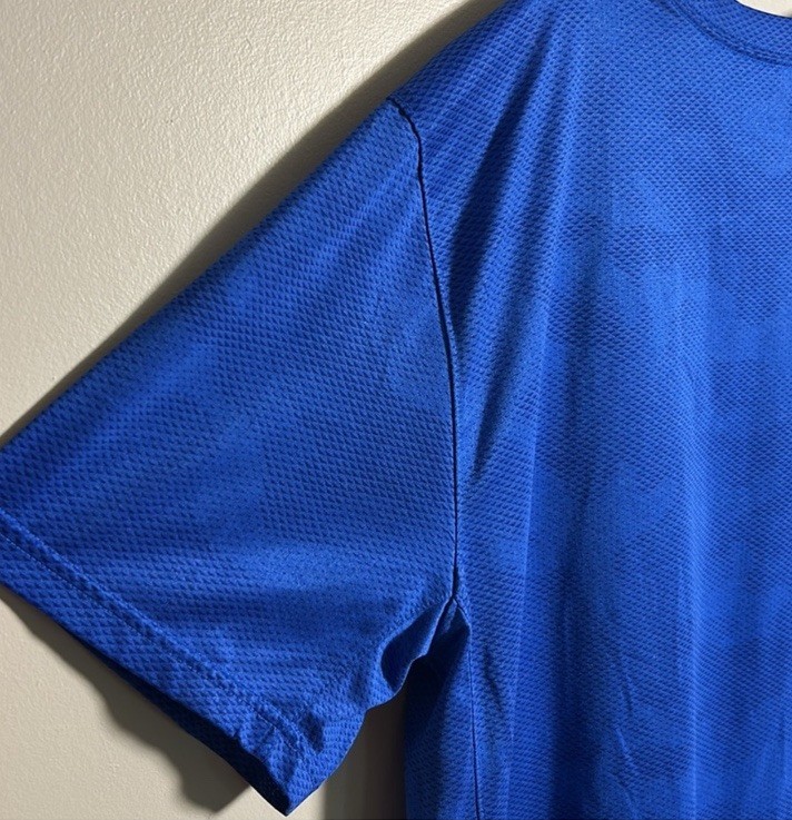 Nike Superset Dri-Fit Blue waffle knit Polyester Y2K Performance T-Shirt Size XL