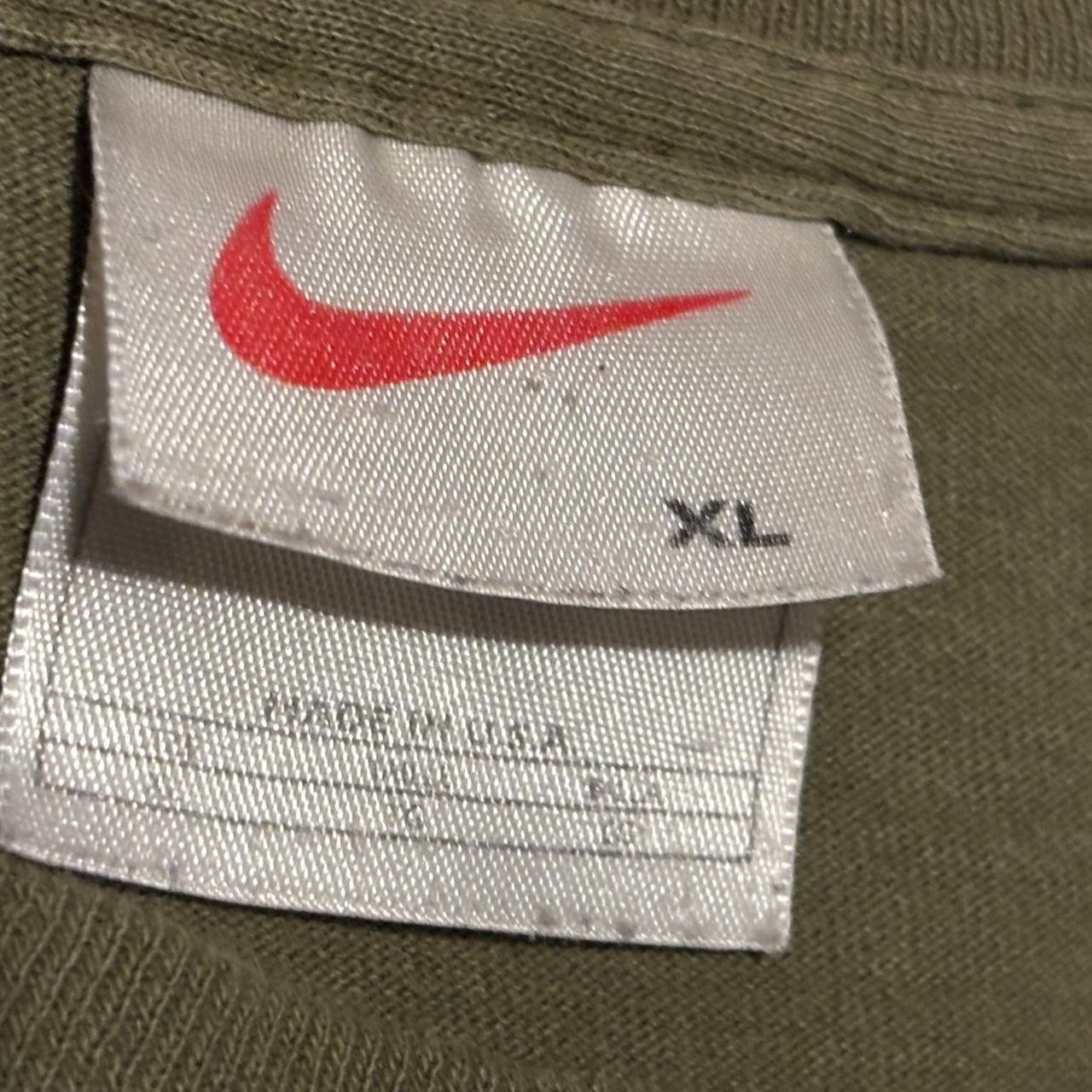 USA Made VTG 90s Olive Green Nike White Tag Spellout Logo Short Sleeve Men’s XL