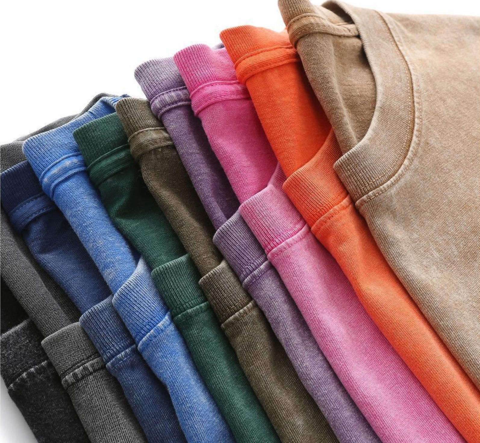 Summer Men&rsquo;s Washed T-Shirts 230G Heavy Cotton Vintage Faded Color Oversized Hot
