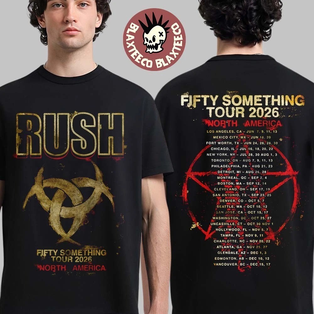Vtg Rush Fifty Something Tour 2026 Graphic T Shirt S-5XL