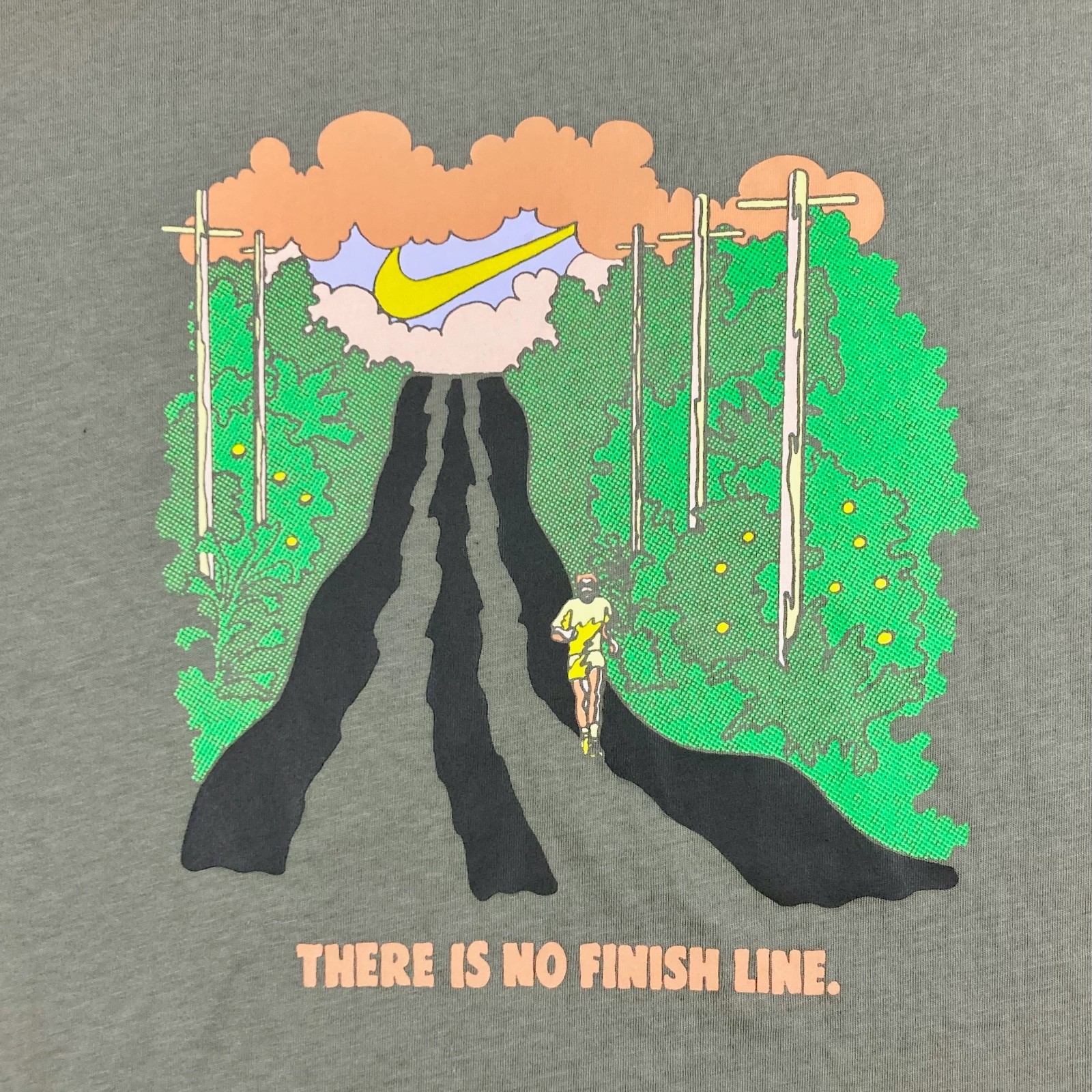 Nike “There Is No Finish Line » T-Shirt Lt Green Running Men&rsquo;s XXL NWT Brand New