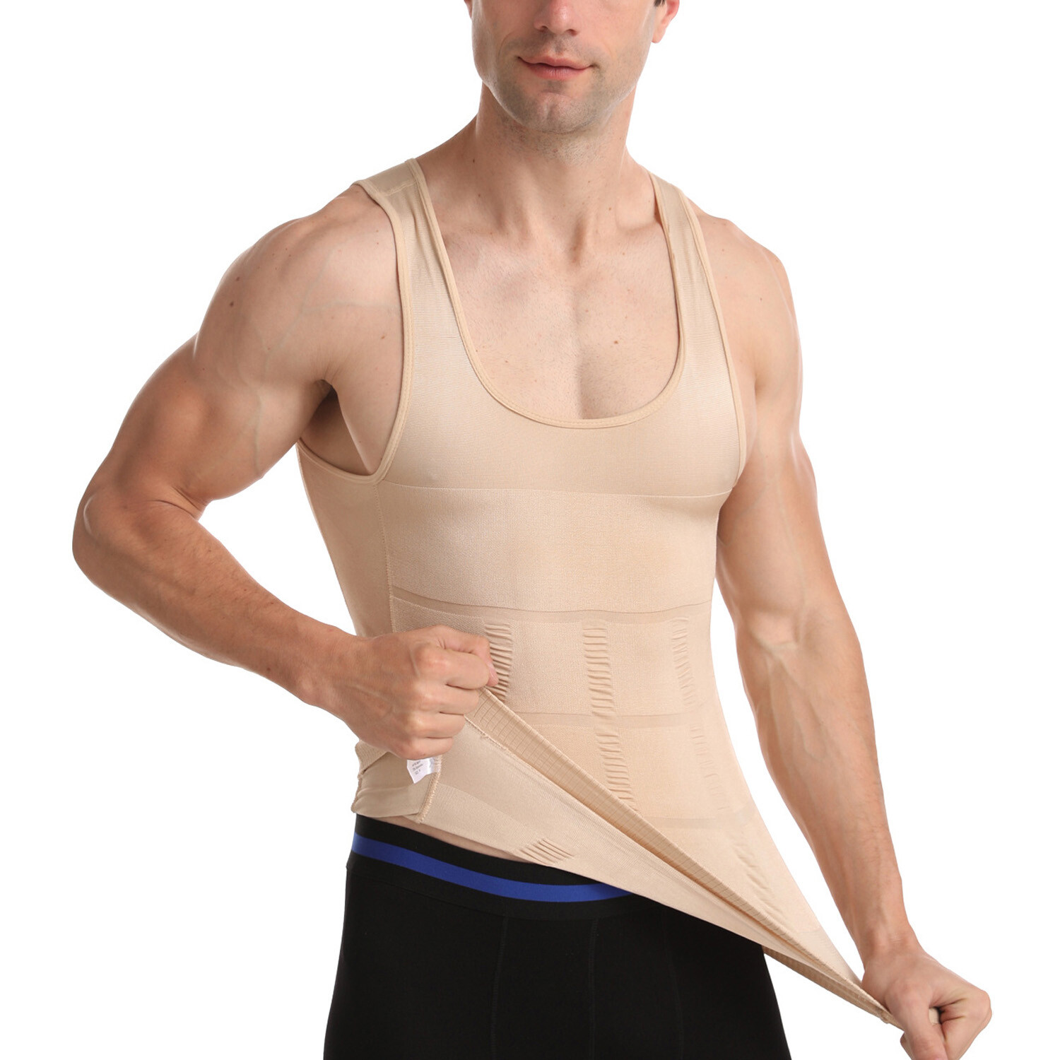 CGTFY Gynecomastia Compress Tank Top Men&rsquo;s Slimming Body Shaper Vest Abs Shirt