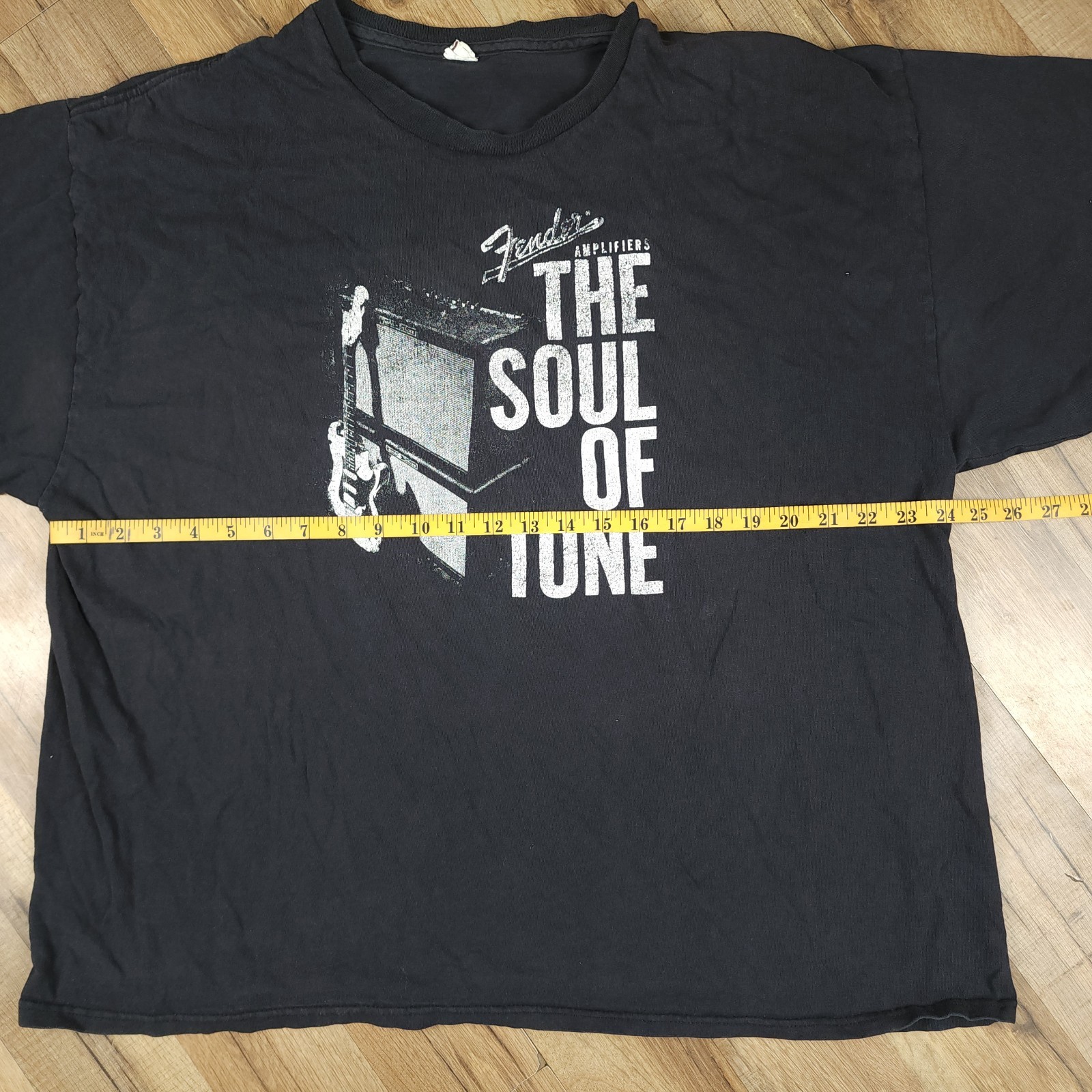 Fender Amplifiers T Shirt Mens XL Black Cotton Soul Of Tone Guitar Music Tee