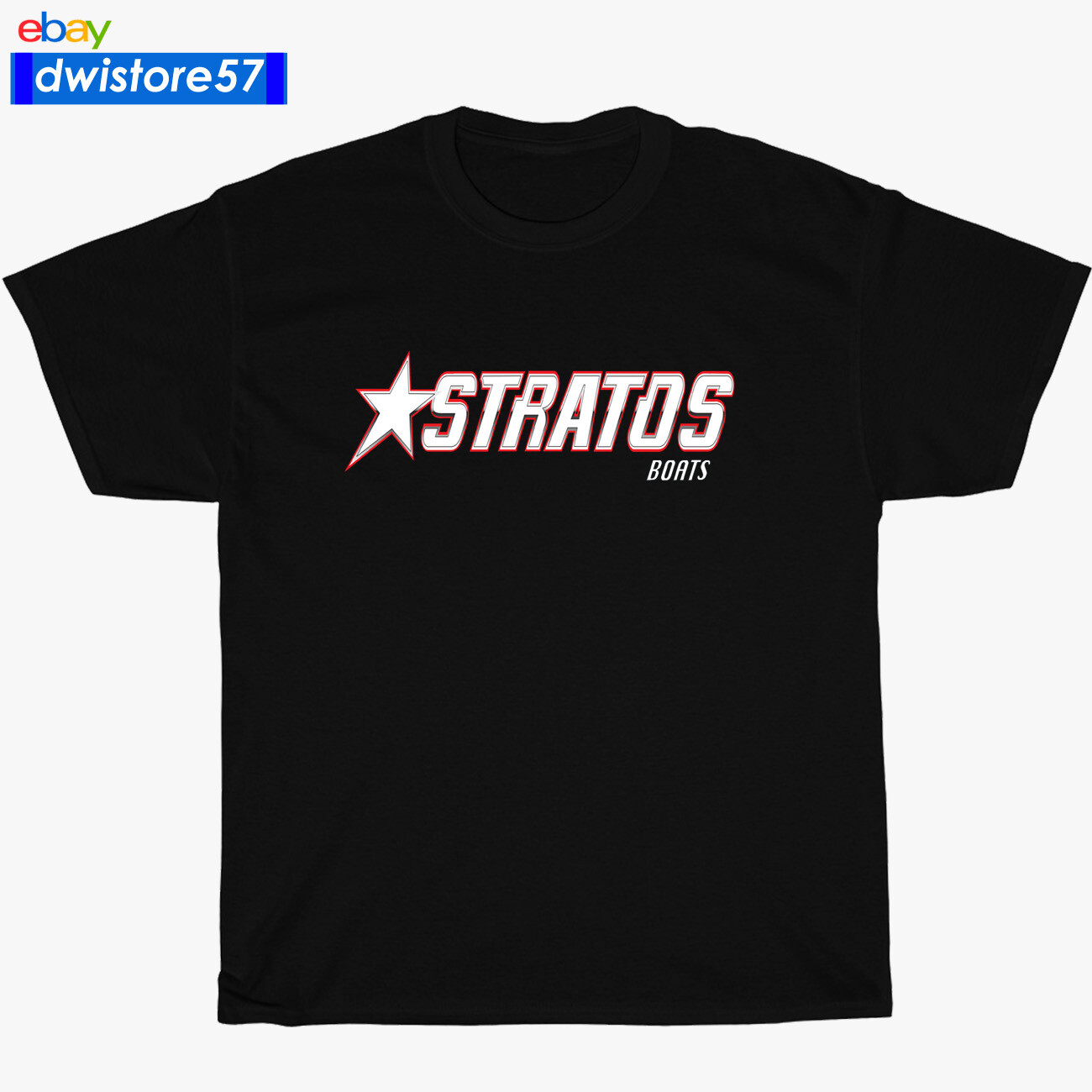 Stratos Boat Racing Performance Logo Black/Navy/White/Grey Men&rsquo;s T-Shirt S-5XL