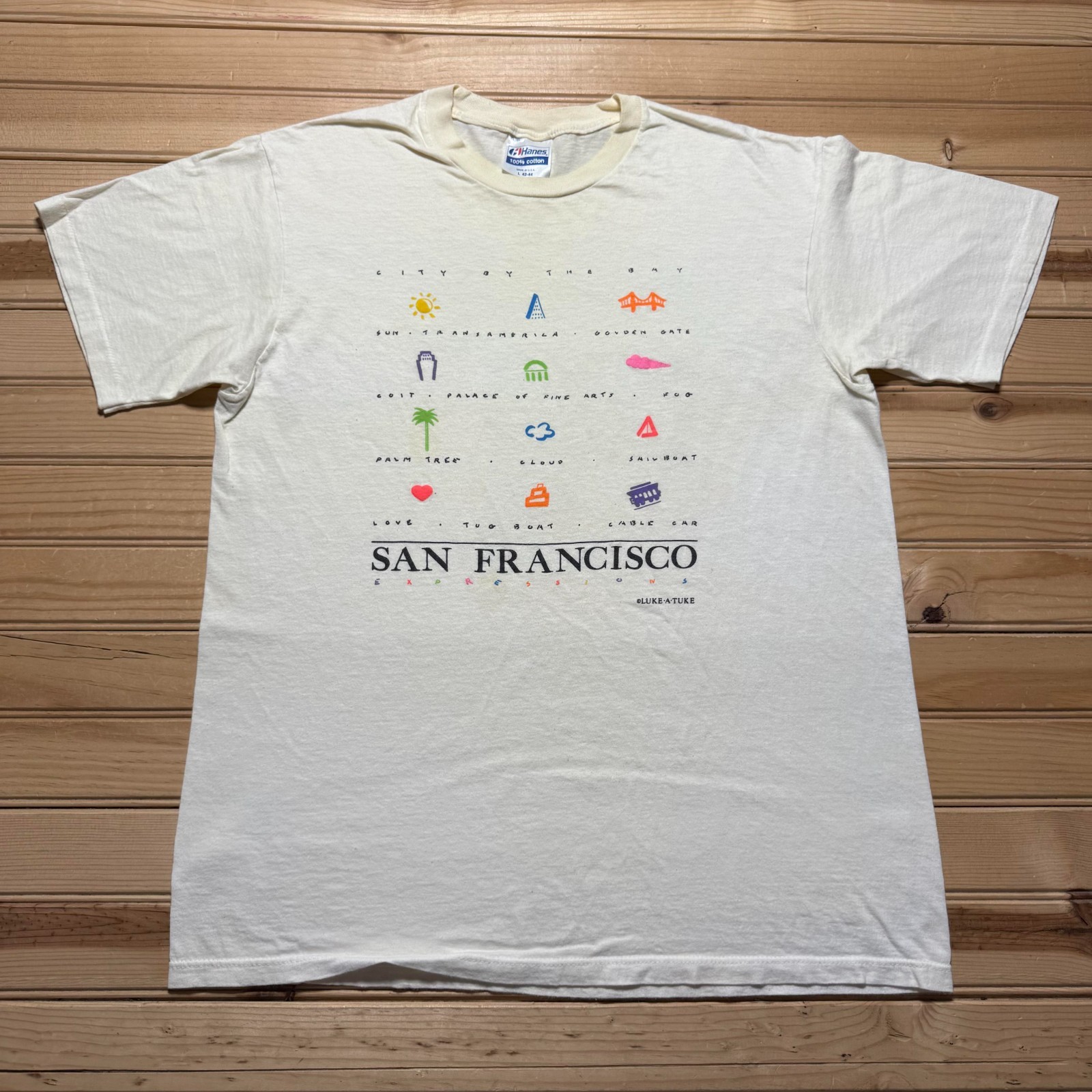 Vintage 80s 90s Hanes San Francisco Tourist Souvenir T-Shirt USA Made – Large