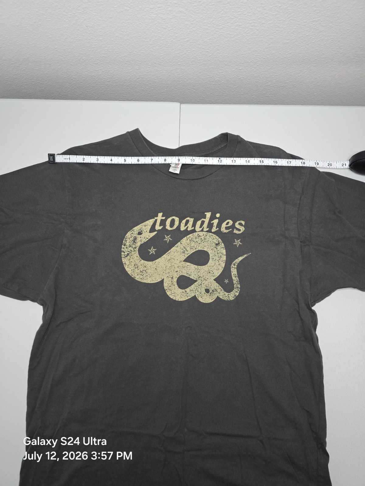 Toadies Snake Graphic T Shirt Mens Large Fits Medium Charcoal Gray Band Rock Tee