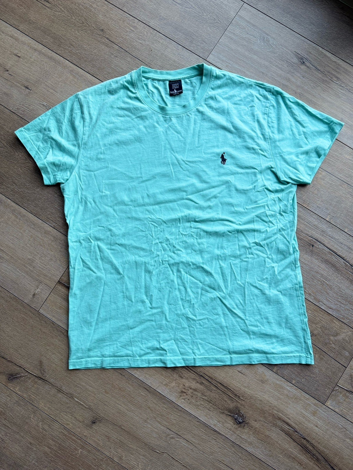🐎 Polo Ralph Lauren T Shirt Mint Green XXL Logo Shirt Classic Basic Vintage