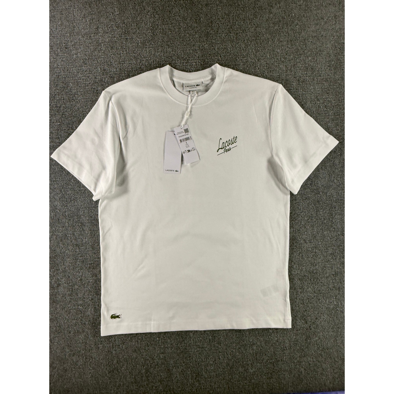 Lacoste Heritage Paris Graphic T-Shirt White Mens Classic Fit TH5948 00 001 S