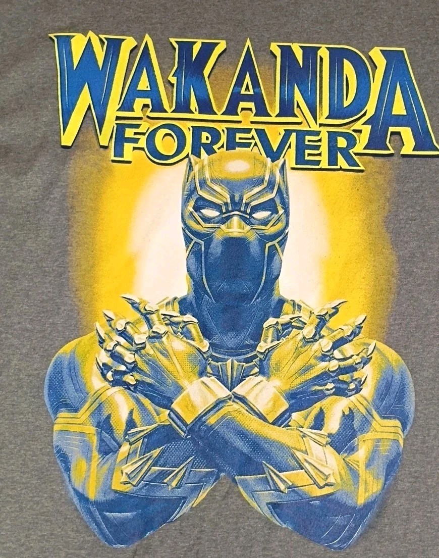 Marvel Wakanda Forever T Shirt sz. L Chest 21in. Length 29. in NWOT.