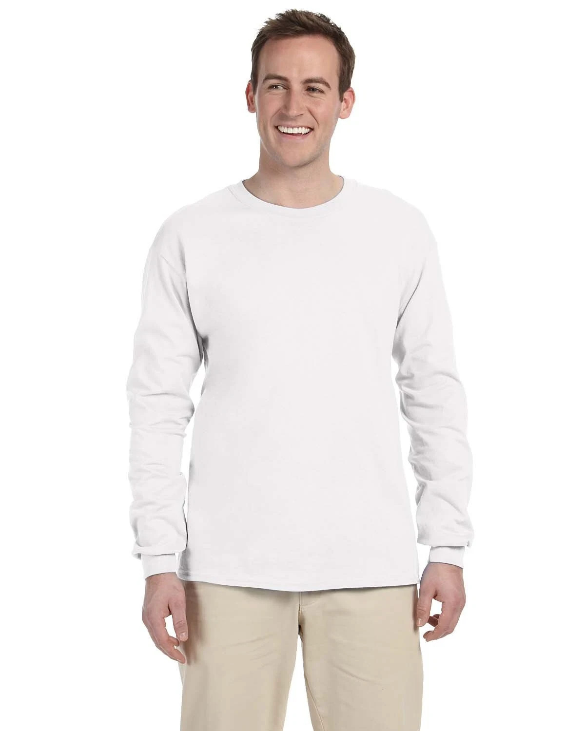 Gildan G240 Men&rsquo;s Ultra Preshrunk Cotton Crew Neck Long Sleeve Tee Top T-Shirt