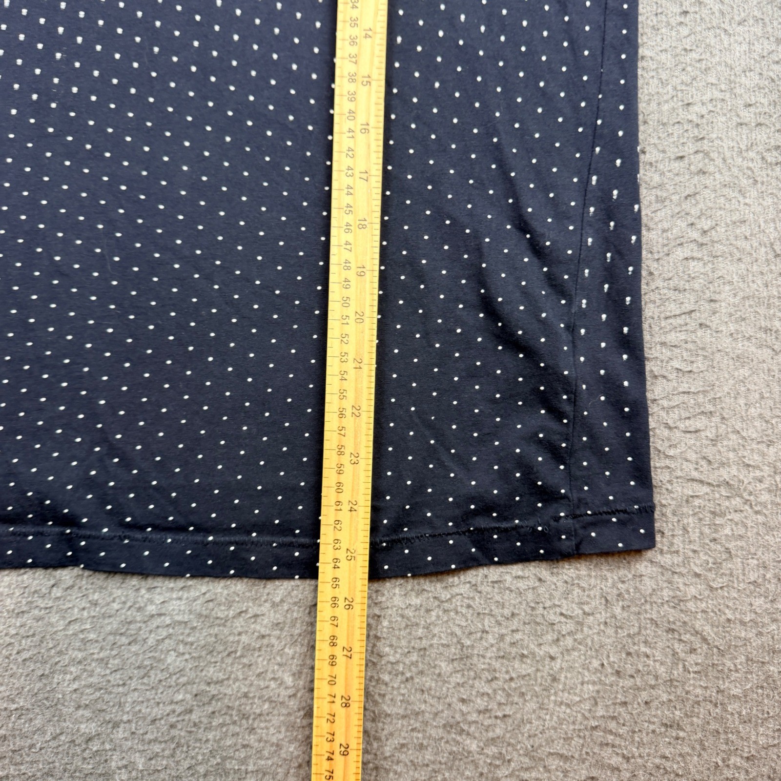 Denim & Flower Ricky Singh T-Shirt Men&rsquo;s Large Navy Blue Polka Dot Short Sleeve