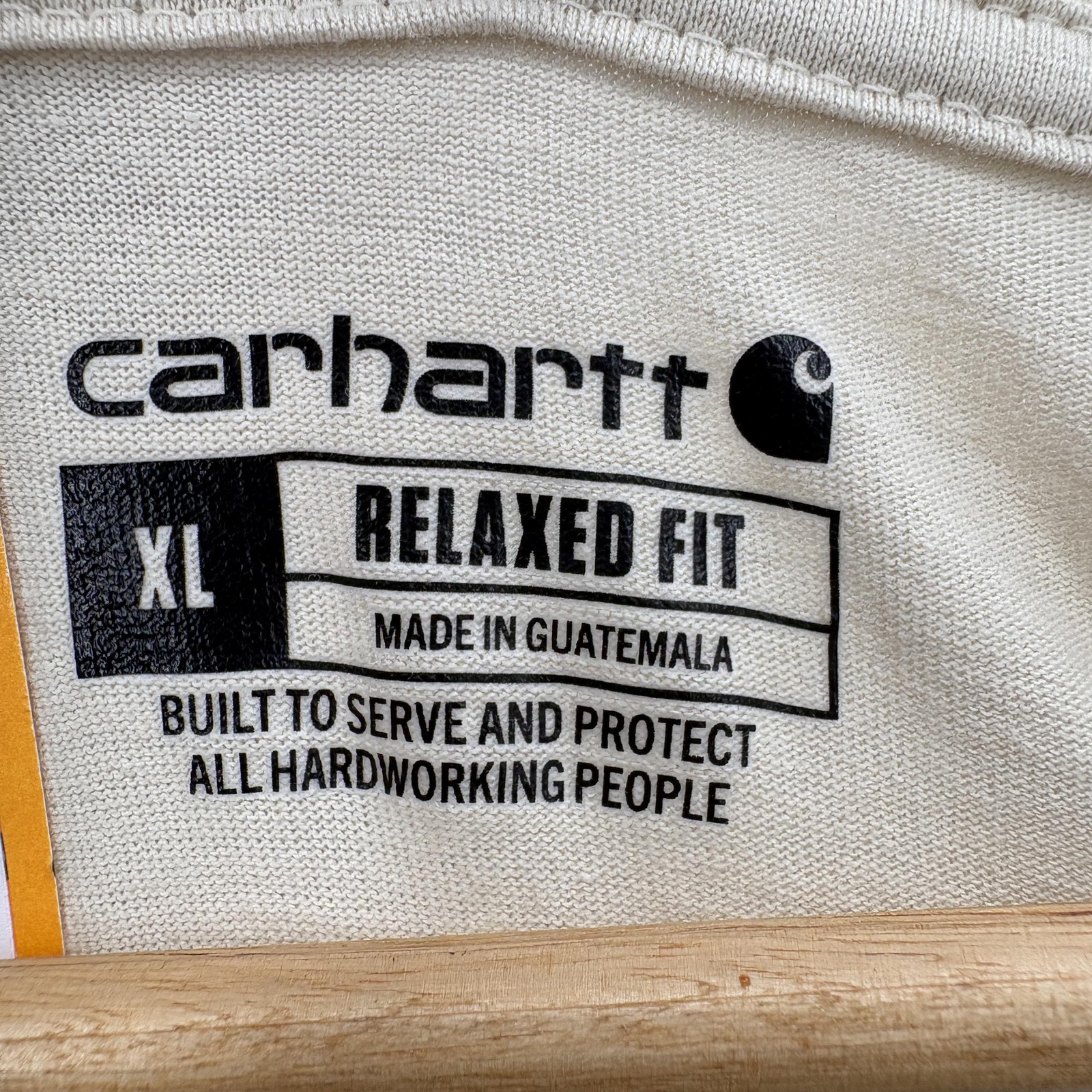 Carhartt Shirt Mens XL Beige Relaxed Fit Active Jac Graphic Tee Tagless Workwear