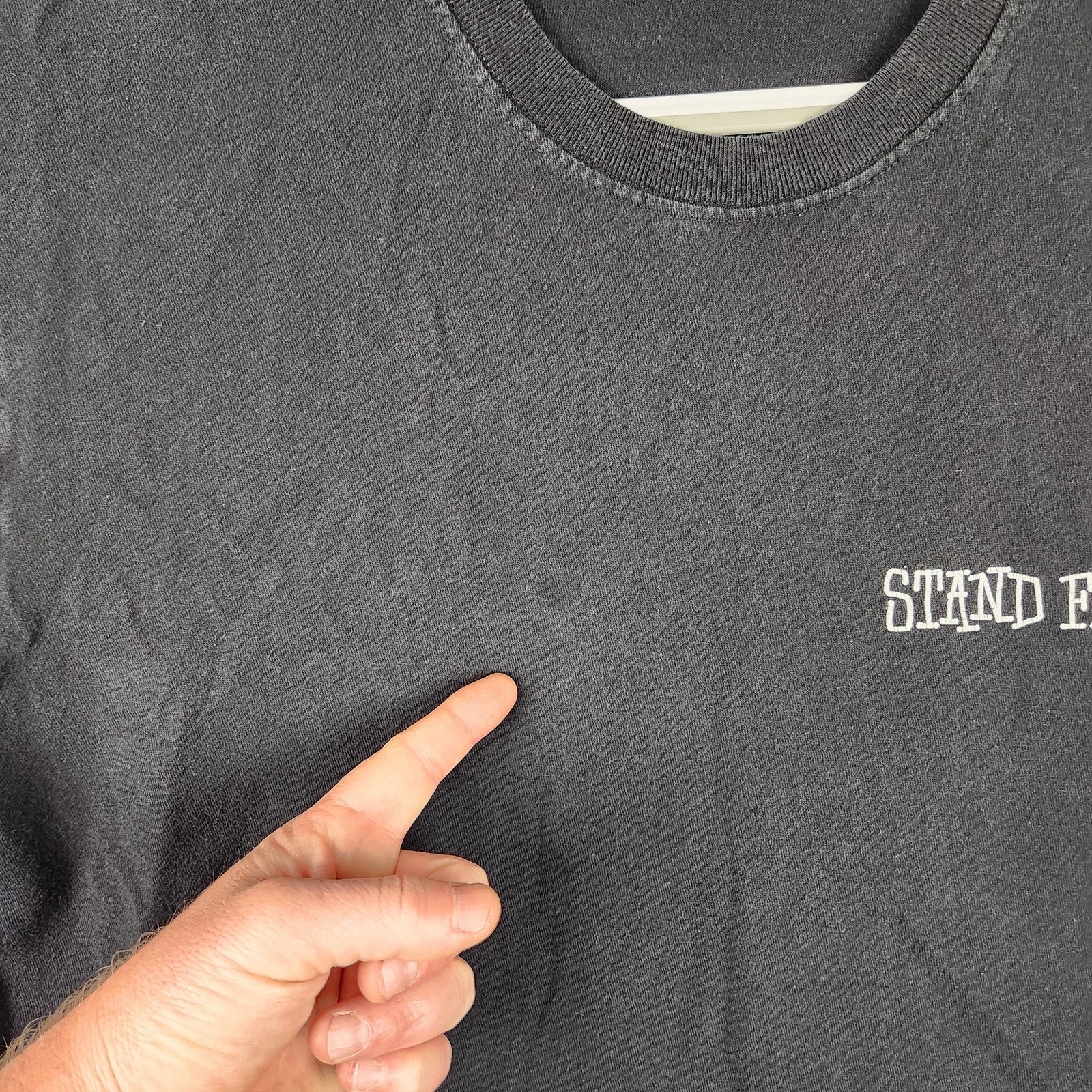 Vintage Stussy Shirt Mens Large Black Stand Firm End Racism Graphic Streetwear