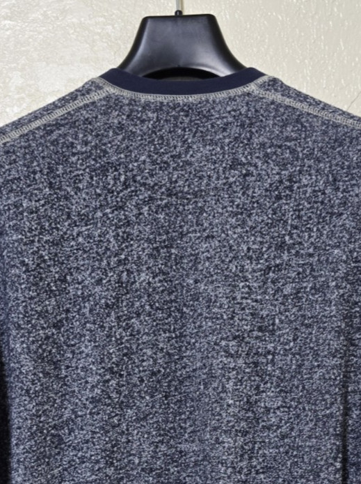 J.Crew Wallace & Barnes Blue Marled French Terry Henley Shirt Medium