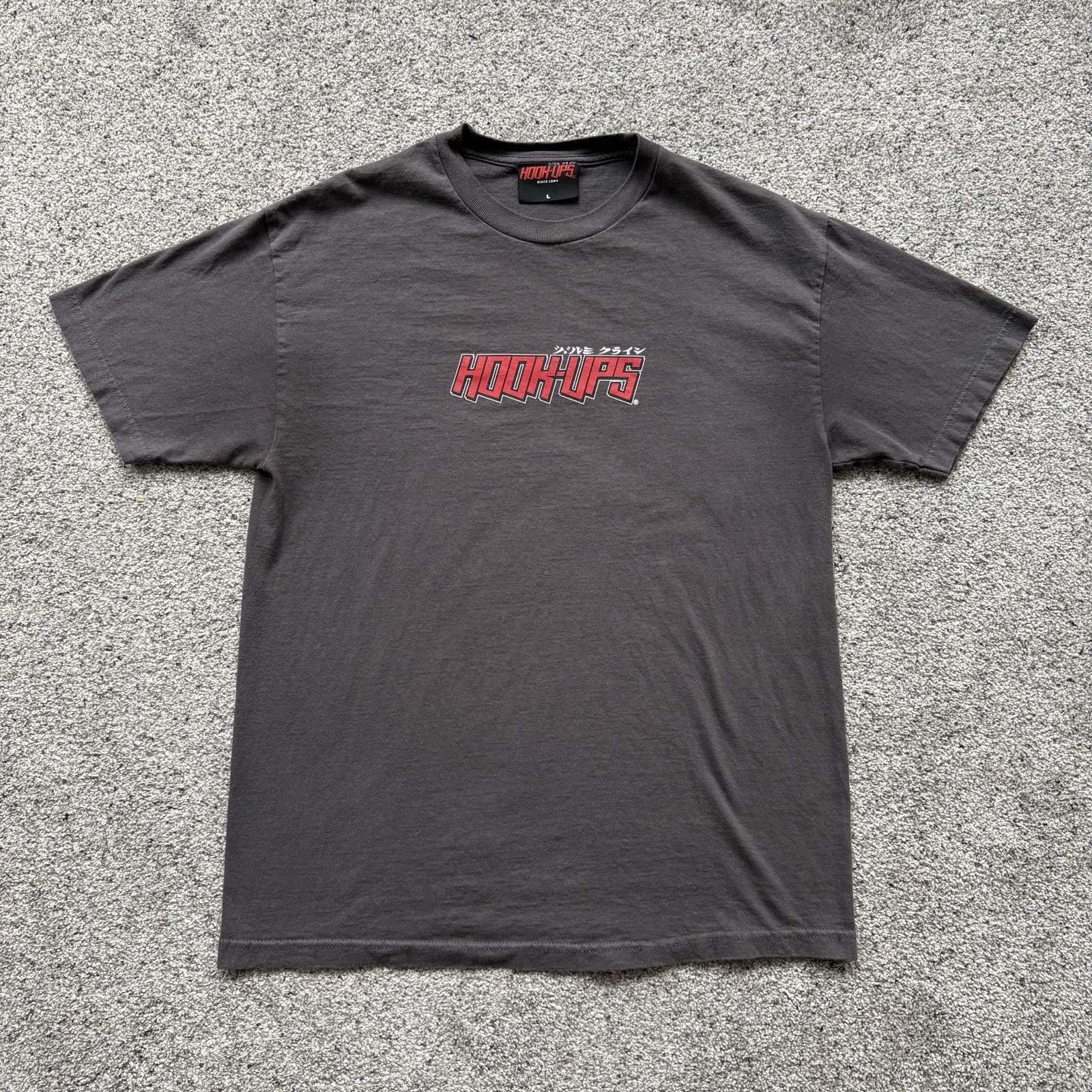 Vintage 90s Hook Ups Spell Out Graphic T-Shirt Sz-L